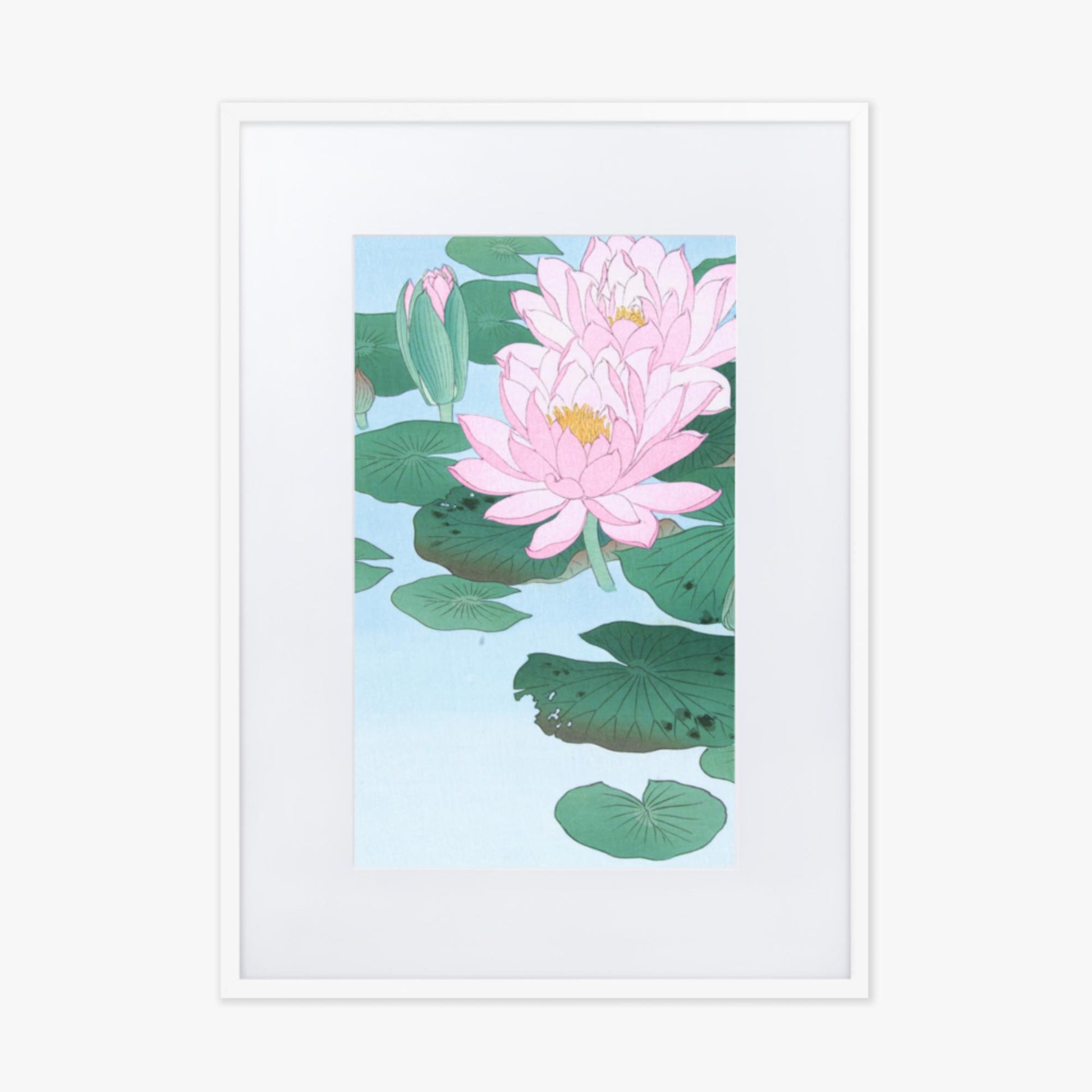 Ohara Koson - Water Lily 50x70 cm Poster With White Frame