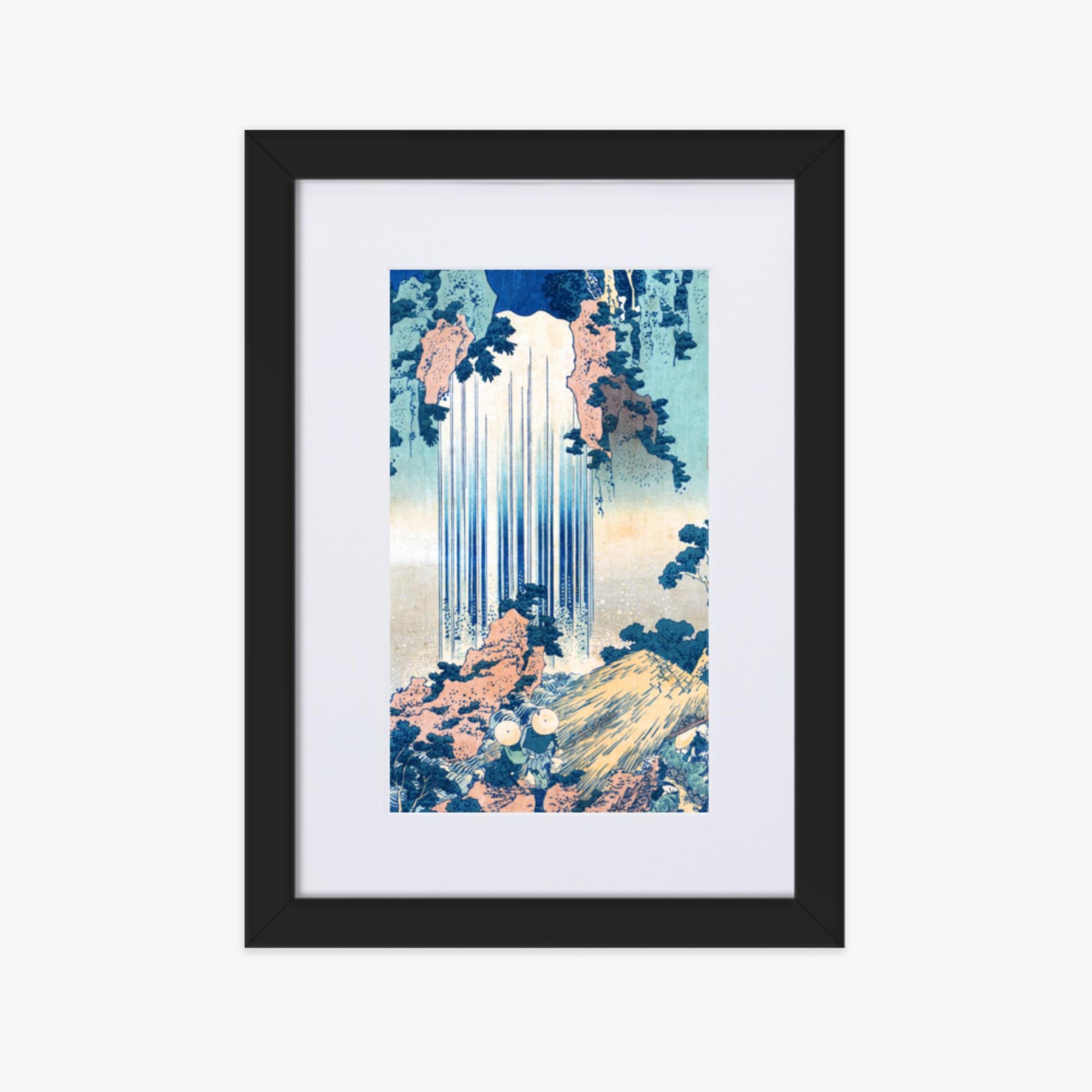 Katsushika Hokusai: Yoro Waterfall in Mino Province - 21x30 cm Poster With Black Frame