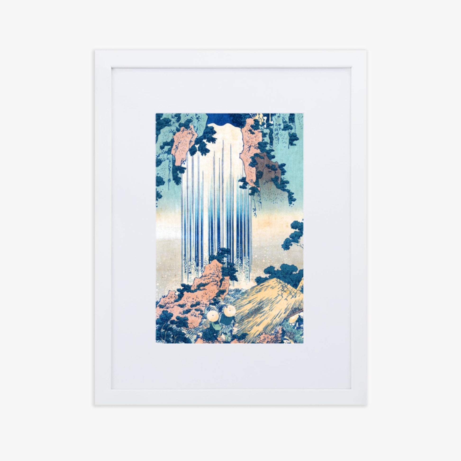 Katsushika Hokusai: Yoro Waterfall in Mino Province - 30x40 cm Poster With White Frame