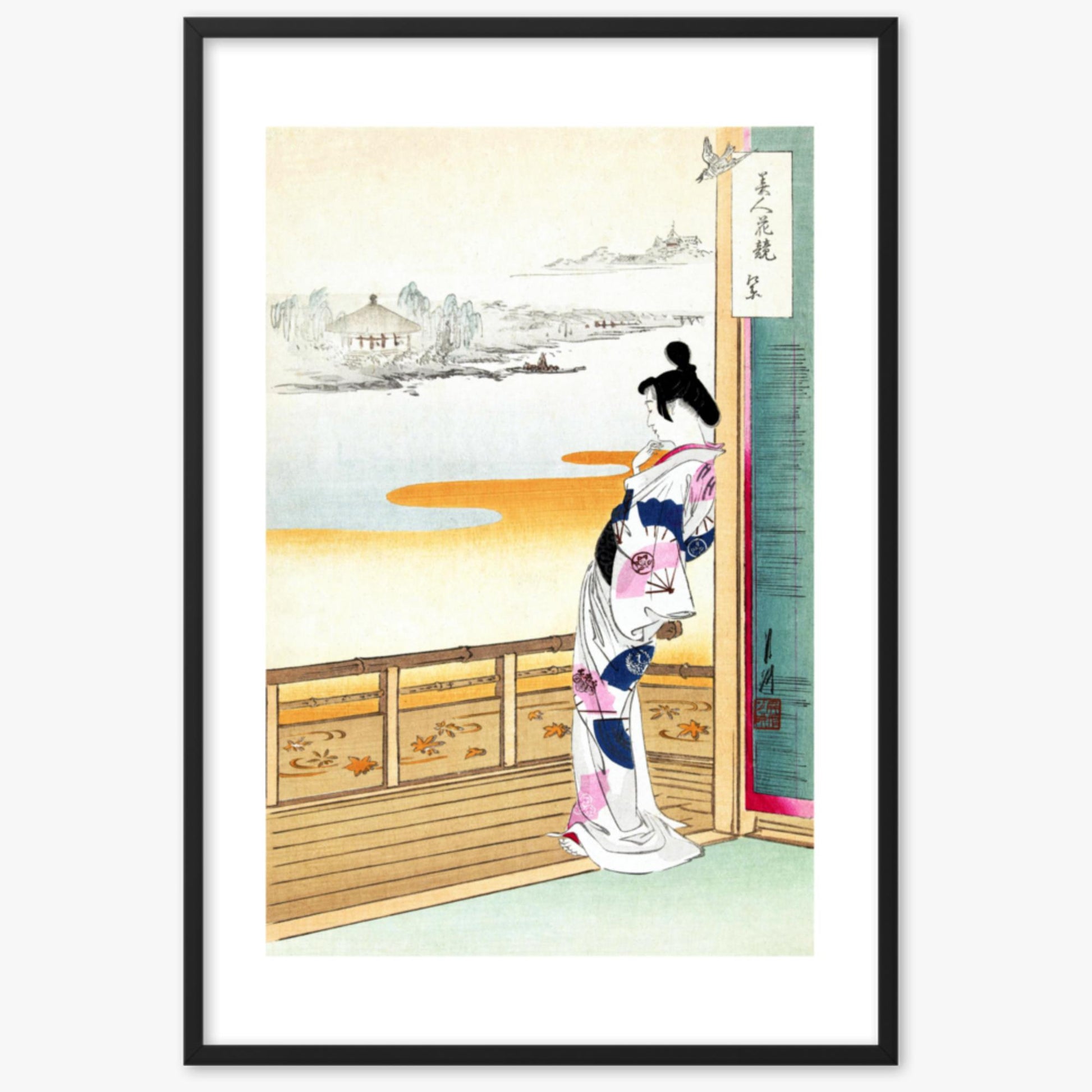 Ogata Gekko - The Call of the Cuckoo 61x91 cm Poster With Black Frame
