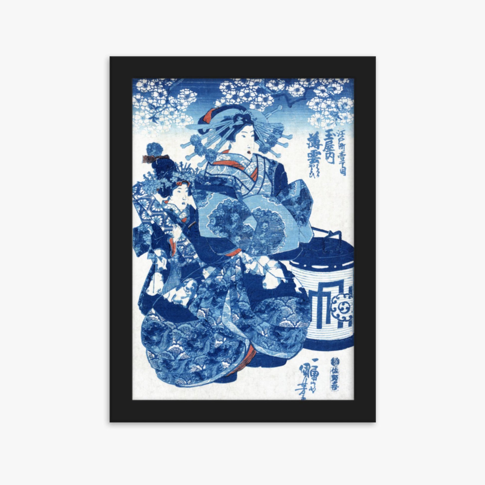 Utagawa Kuniyoshi - Tamaya uchi Usugumo 21x30 cm Poster With Black Frame