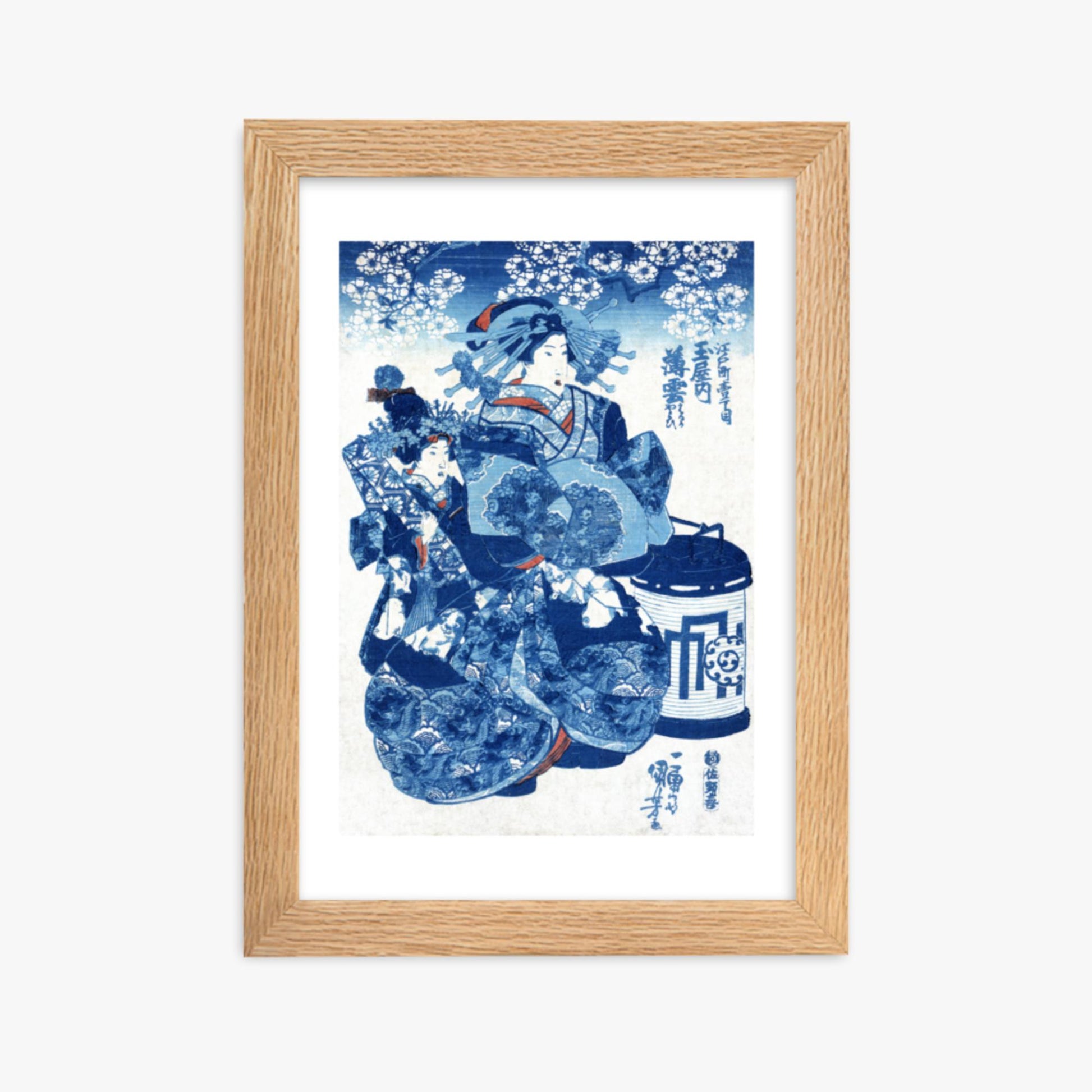 Utagawa Kuniyoshi - Tamaya uchi Usugumo 21x30 cm Poster With Oak Frame