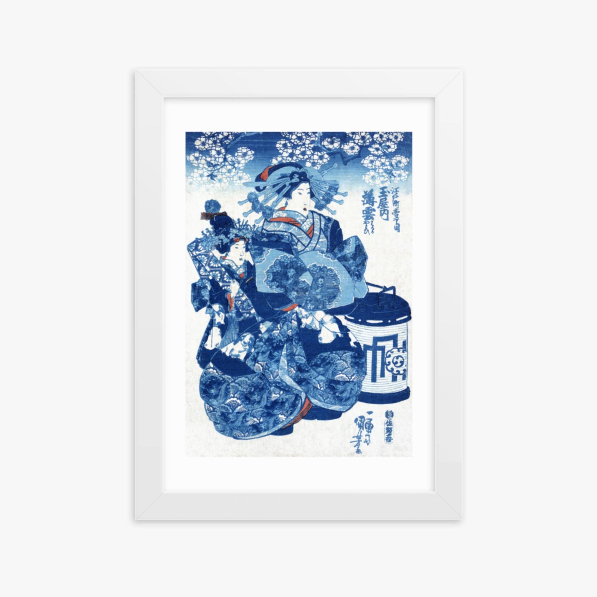 Utagawa Kuniyoshi - Tamaya uchi Usugumo 21x30 cm Poster With White Frame