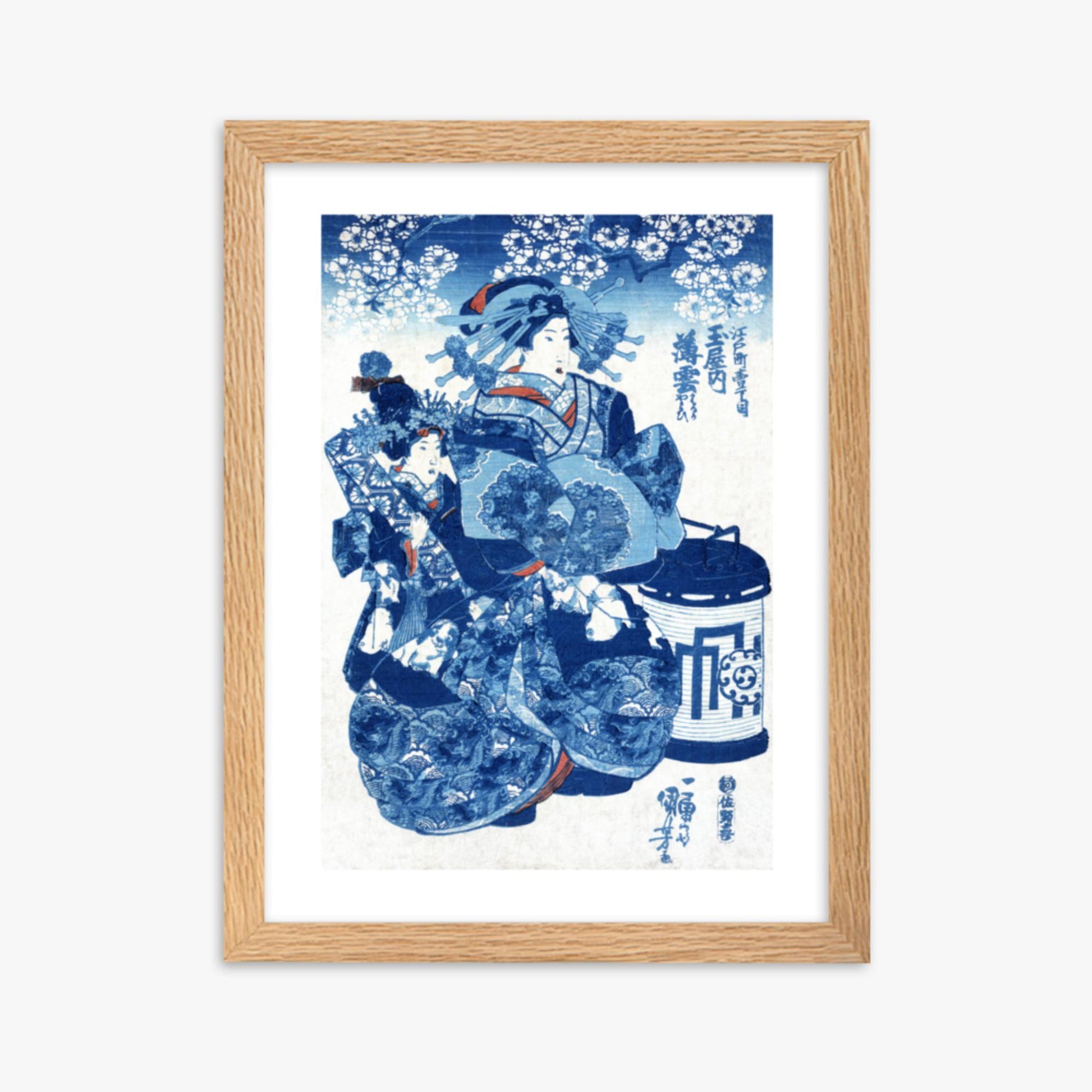 Utagawa Kuniyoshi - Tamaya uchi Usugumo 30x40 cm Poster With Oak Frame