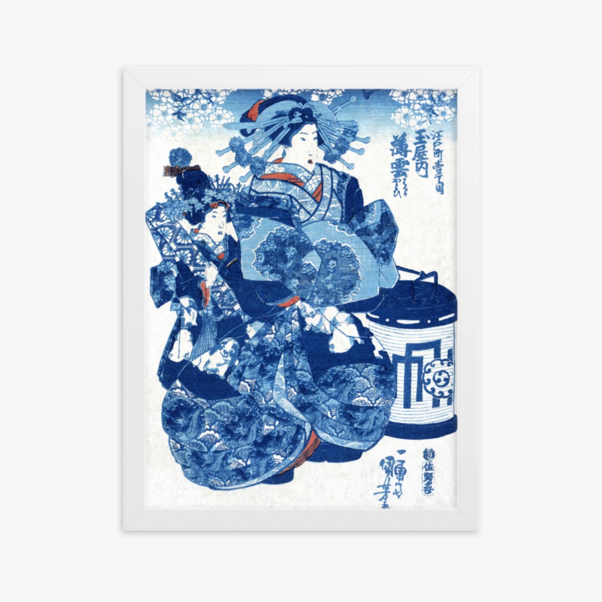 Utagawa Kuniyoshi - Tamaya uchi Usugumo 30x40 cm Poster With White Frame