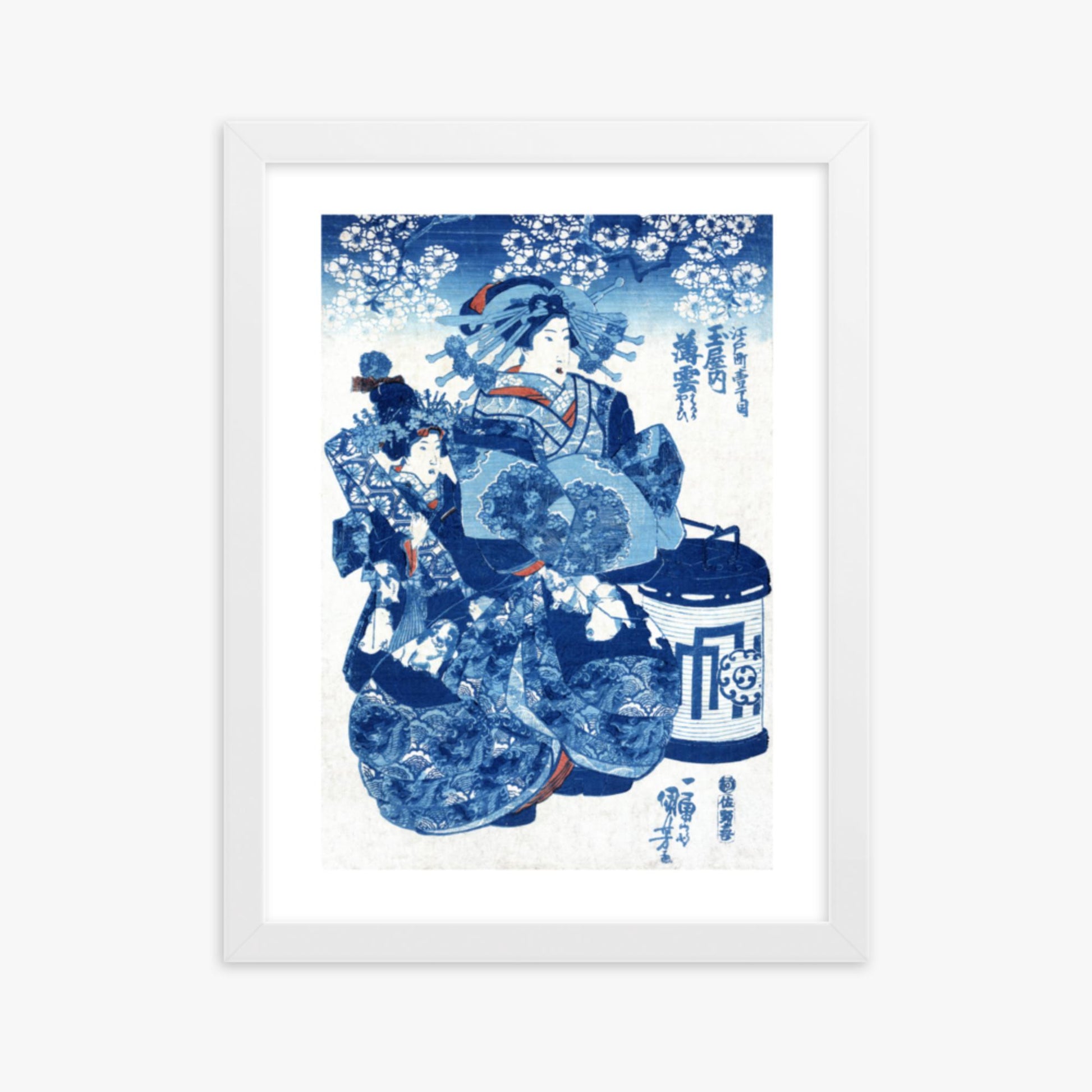 Utagawa Kuniyoshi - Tamaya uchi Usugumo 30x40 cm Poster With White Frame