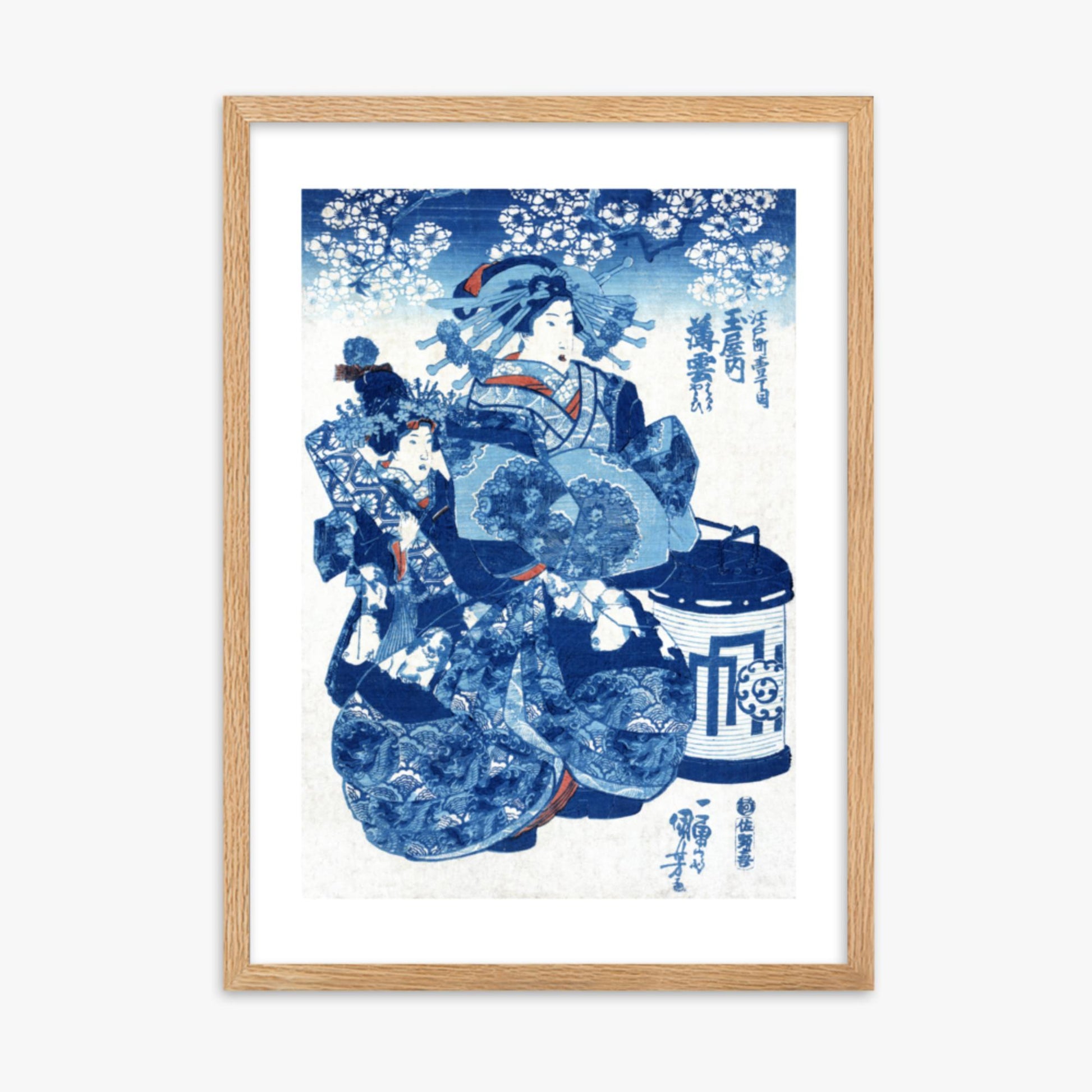 Utagawa Kuniyoshi - Tamaya uchi Usugumo 50x70 cm Poster With Oak Frame