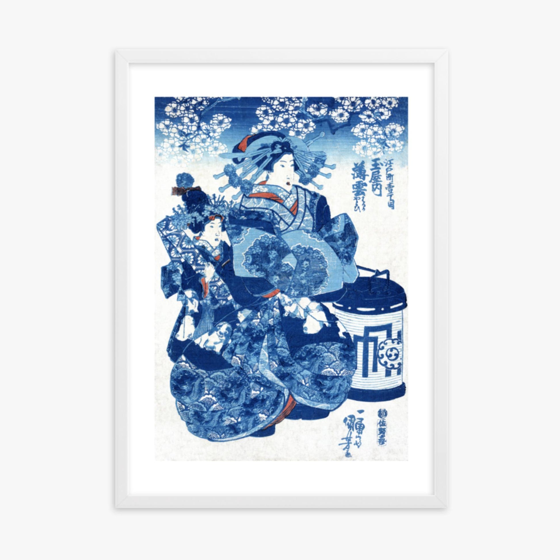 Utagawa Kuniyoshi - Tamaya uchi Usugumo 50x70 cm Poster With White Frame