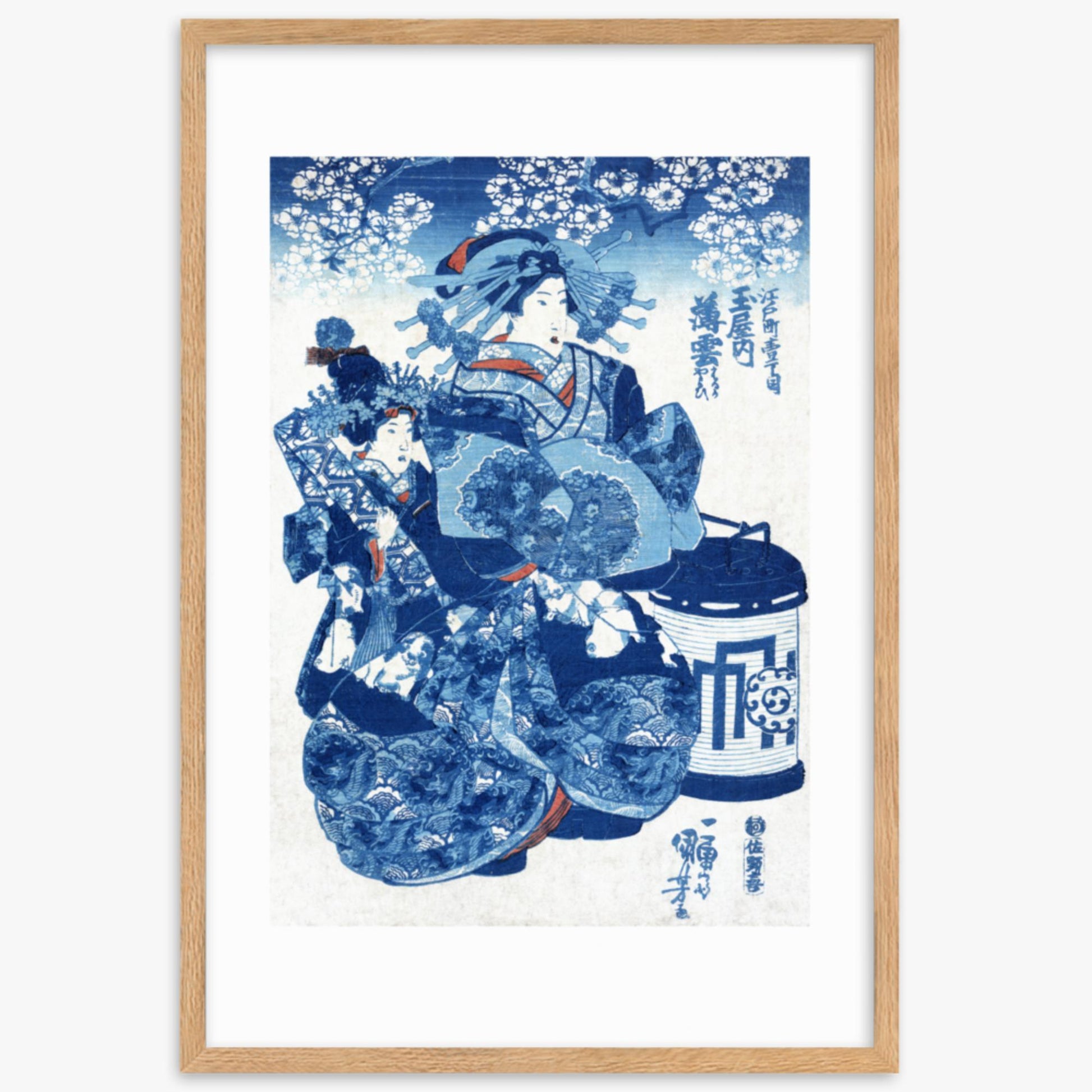 Utagawa Kuniyoshi - Tamaya uchi Usugumo 61x91 cm Poster With Oak Frame