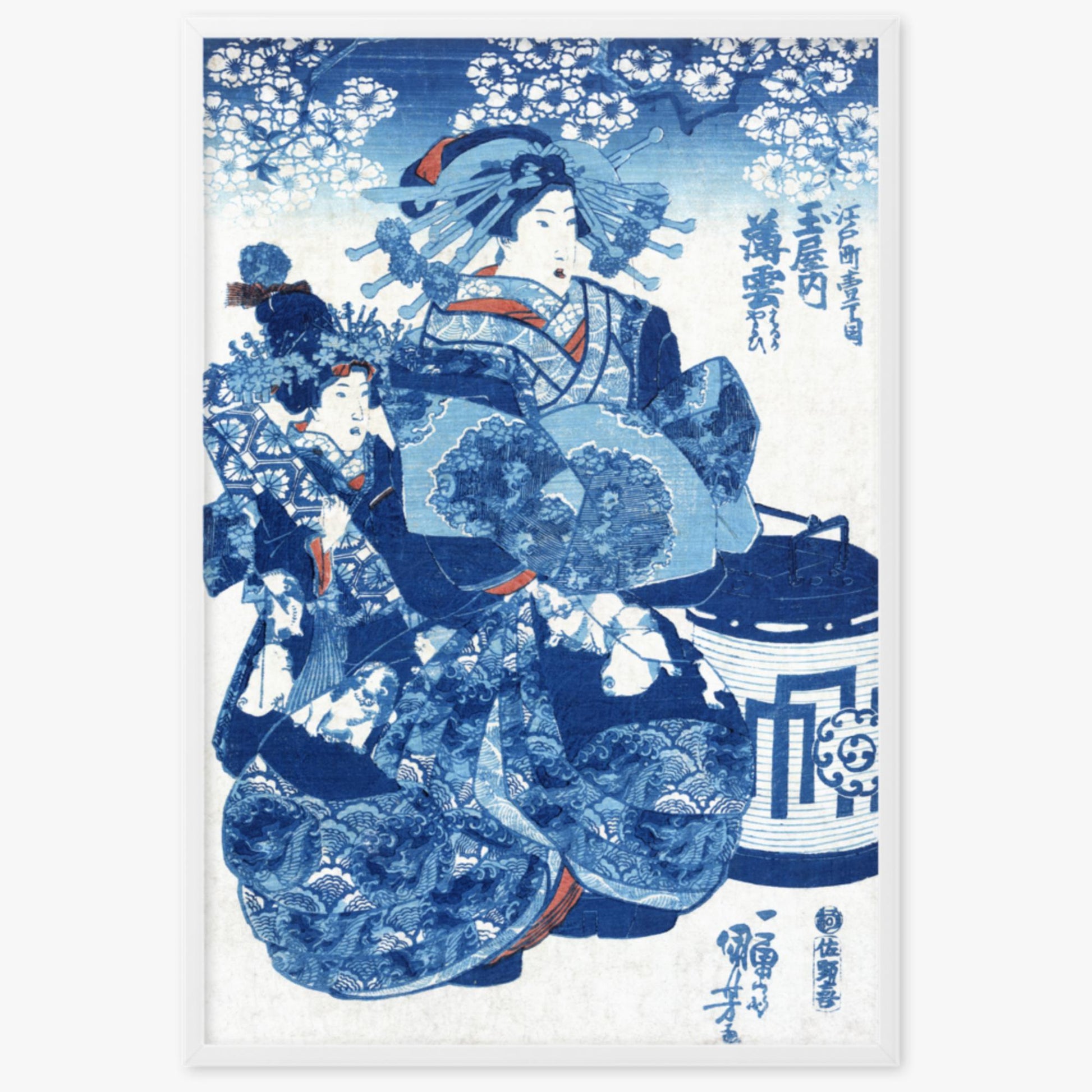 Utagawa Kuniyoshi - Tamaya uchi Usugumo 61x91 cm Poster With White Frame