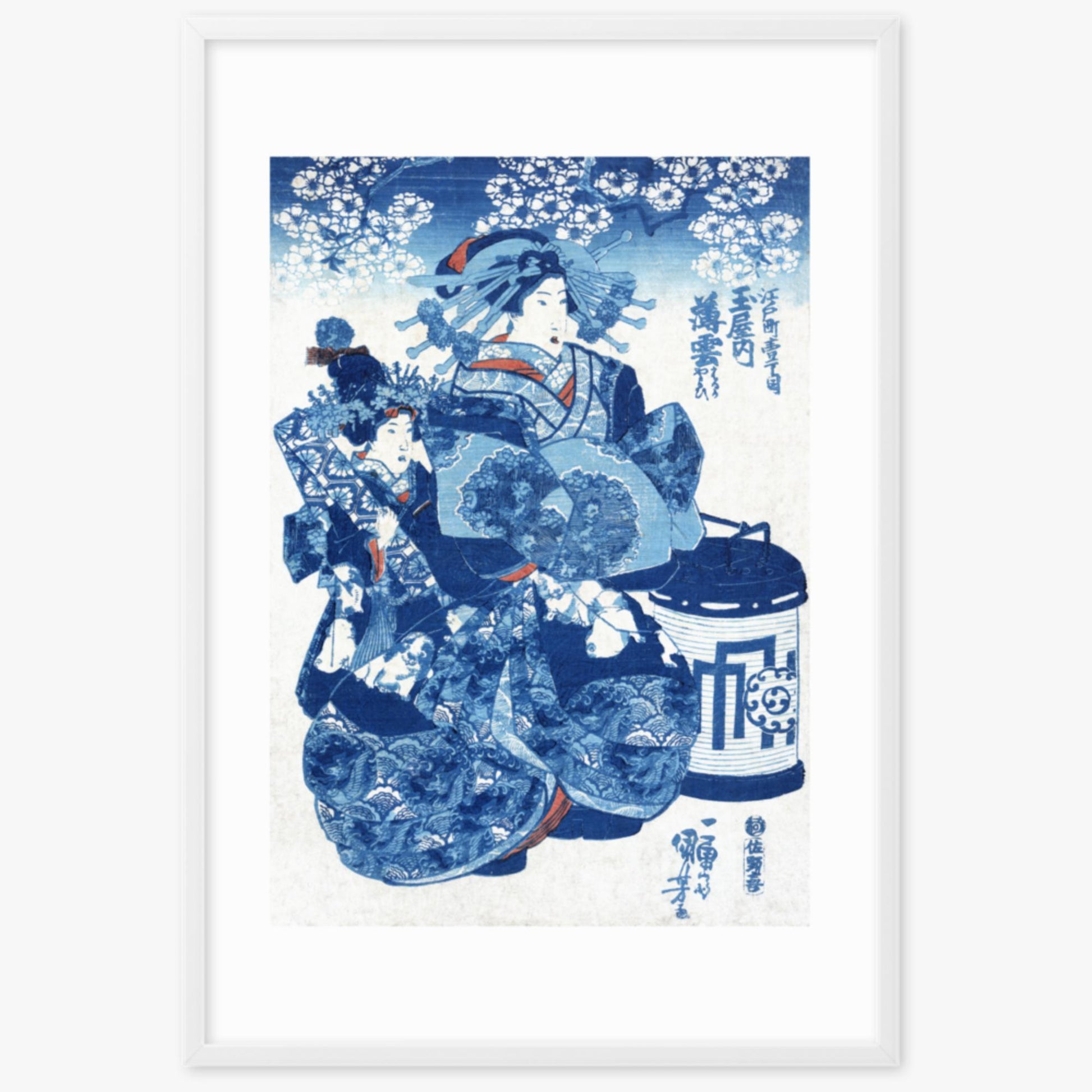 Utagawa Kuniyoshi - Tamaya uchi Usugumo 61x91 cm Poster With White Frame