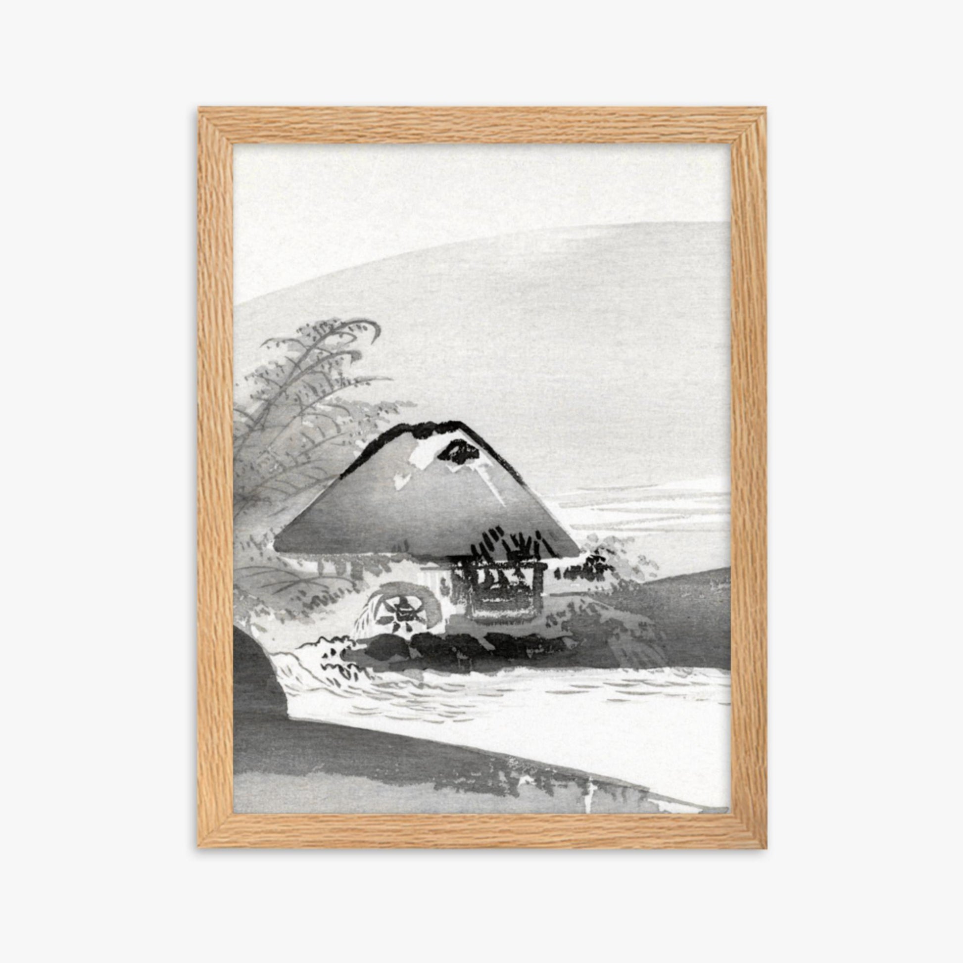 Ogata Gekko - River Landscape 30x40 cm Poster With Oak Frame