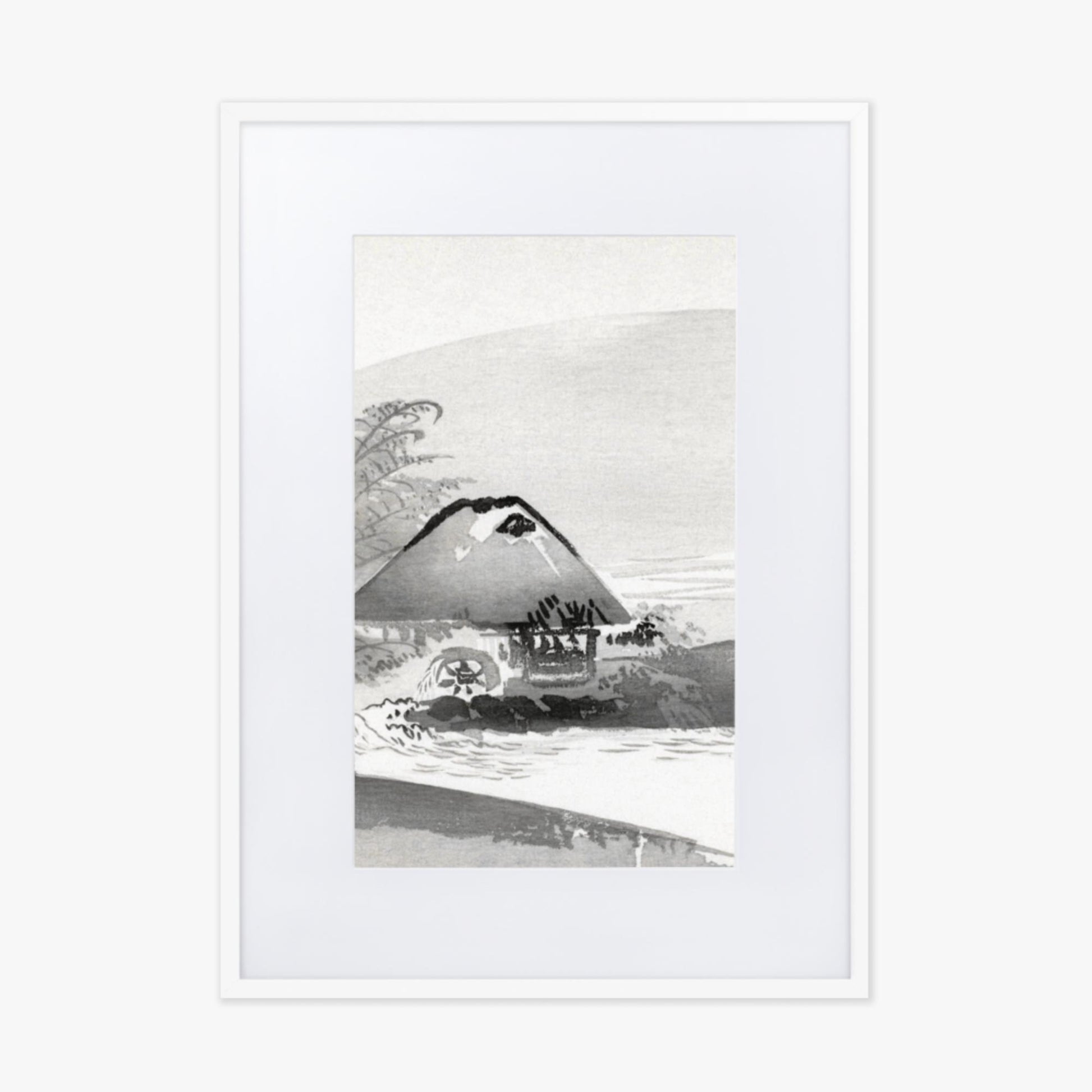 Ogata Gekko - River Landscape 50x70 cm Poster With White Frame