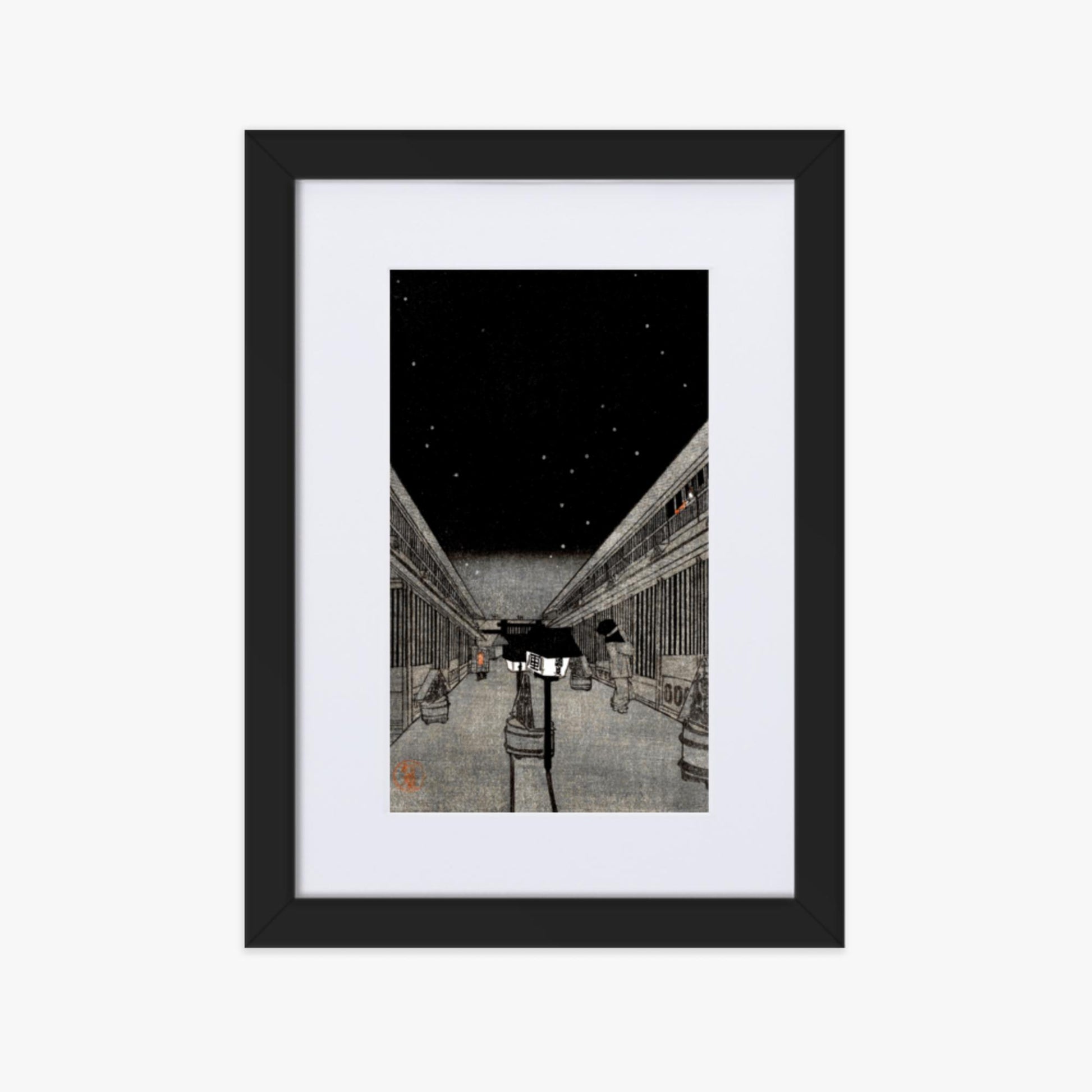 Utagawa Kunisada II - Main Street of the Yoshiwara on a Starlight Night 21x30 cm Poster With Black Frame