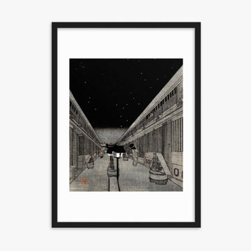 Utagawa Kunisada II - Main Street of the Yoshiwara on a Starlight Night 50x70 cm Poster With Black Frame