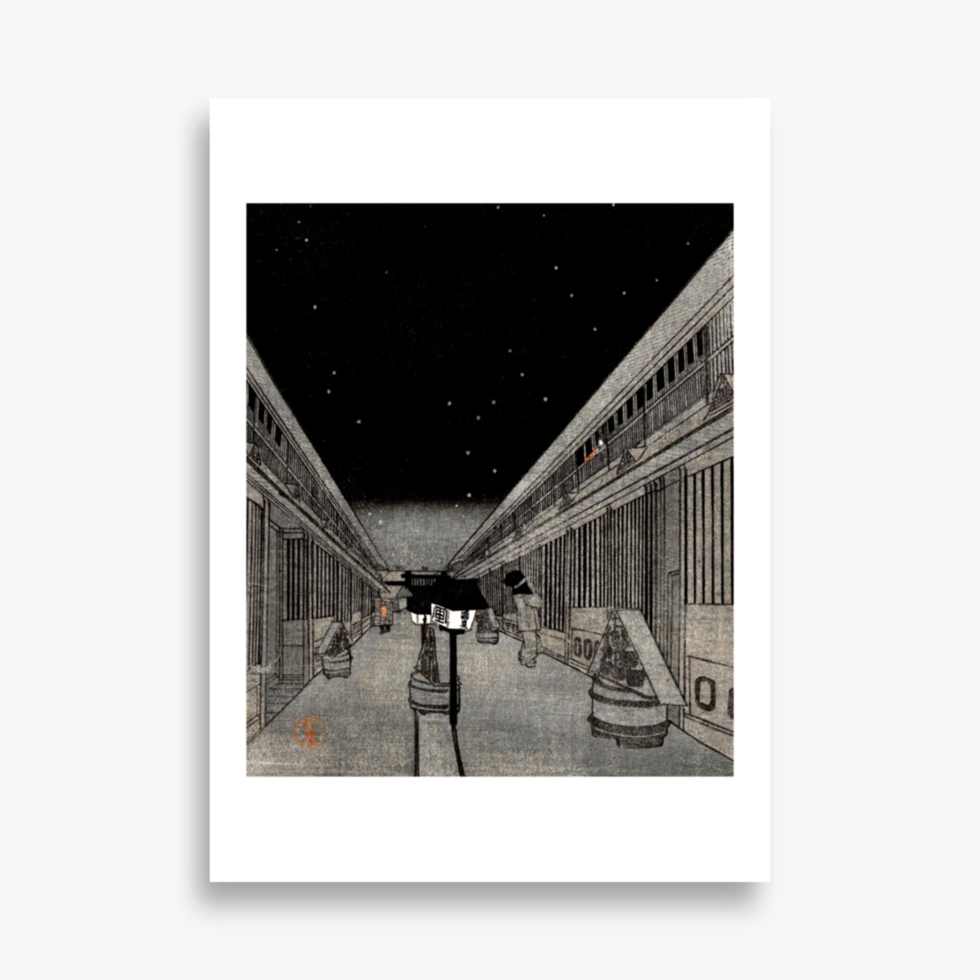Utagawa Kunisada II - Main Street of the Yoshiwara on a Starlight Night 50x70 cm Poster