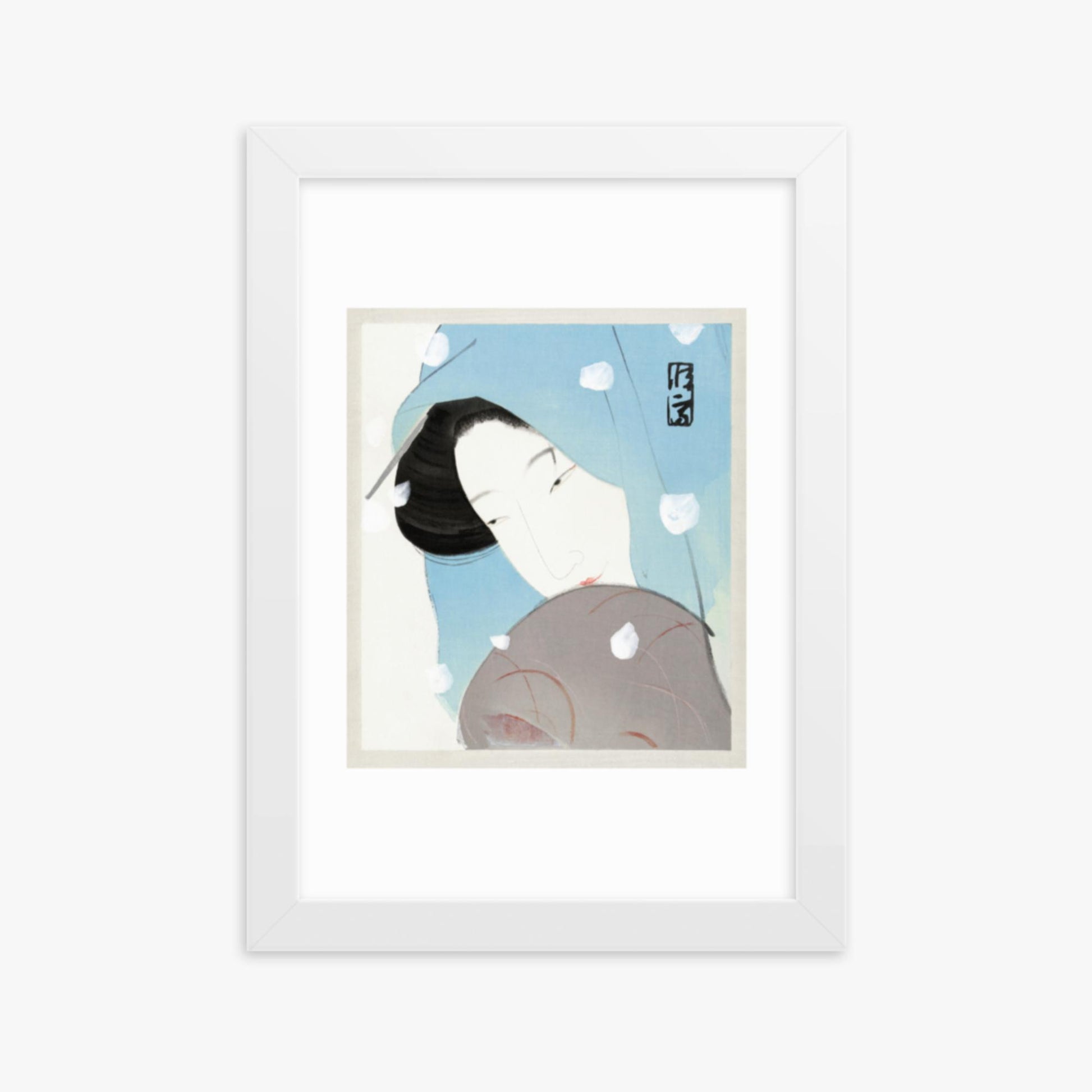 Kitano Tsunetomi - Umegawa 21x30 cm Poster With White Frame