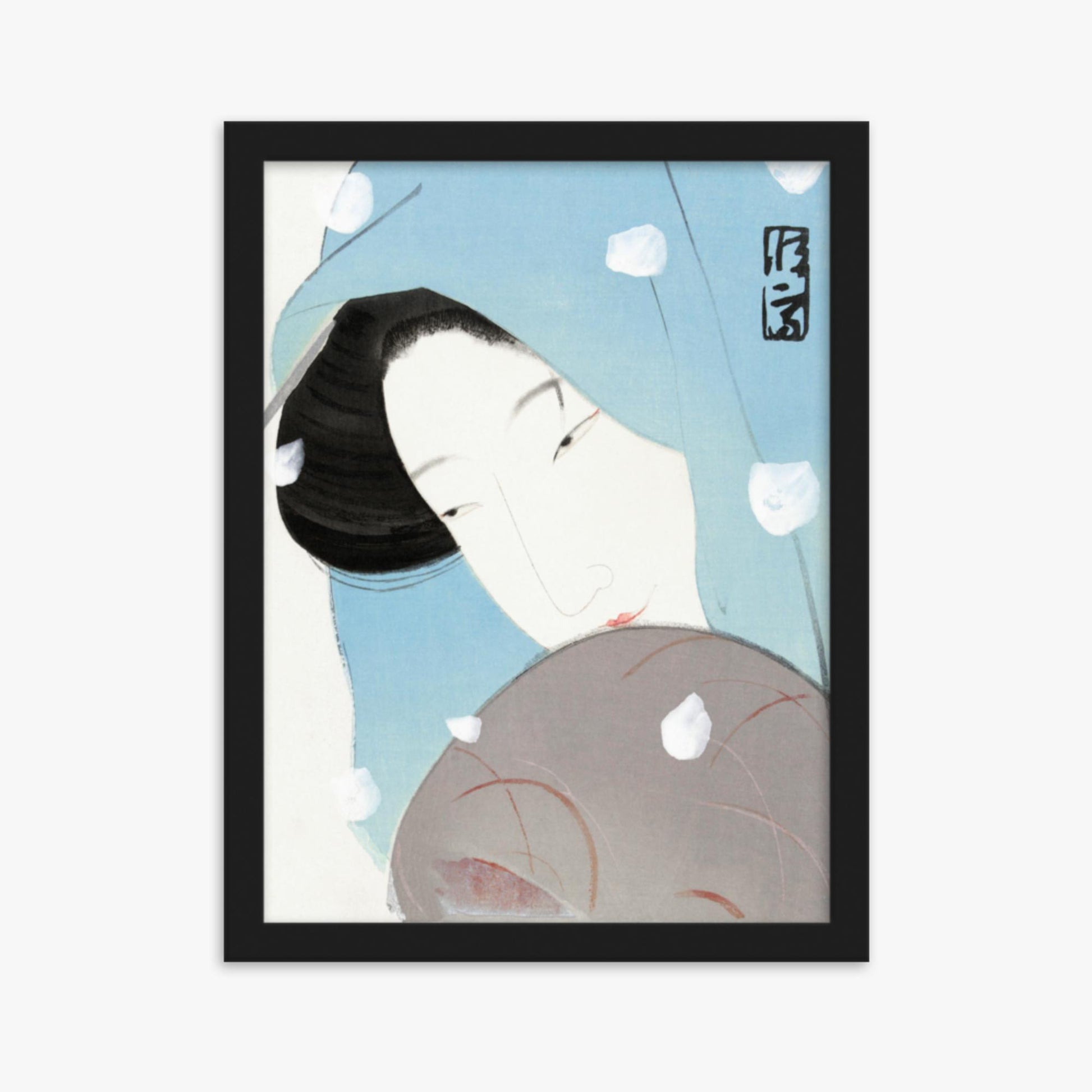 Kitano Tsunetomi - Umegawa 30x40 cm Poster With Black Frame