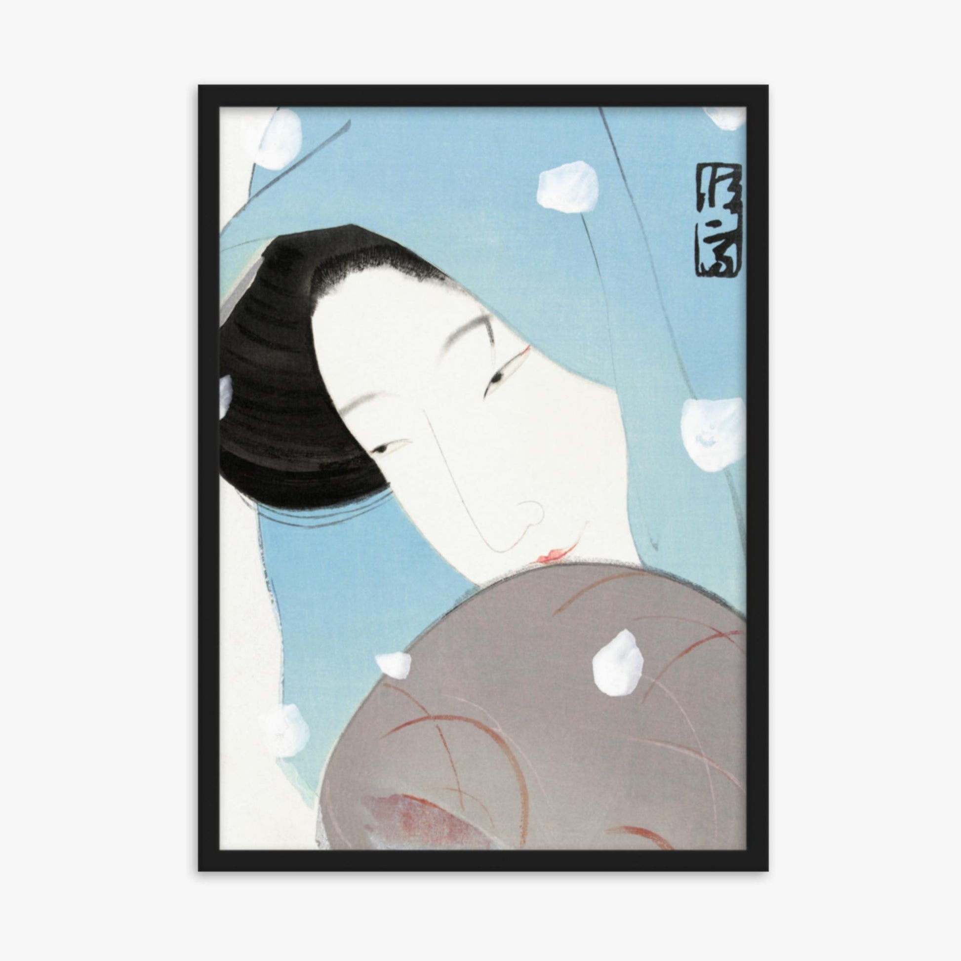 Kitano Tsunetomi - Umegawa 50x70 cm Poster With Black Frame