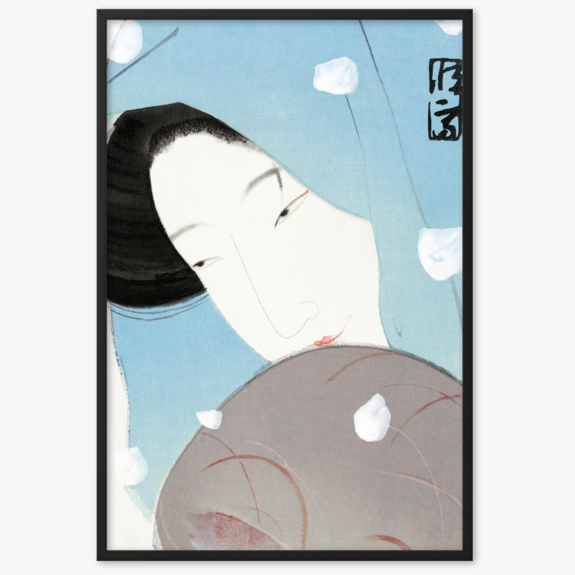 Kitano Tsunetomi - Umegawa 61x91 cm Poster With Black Frame