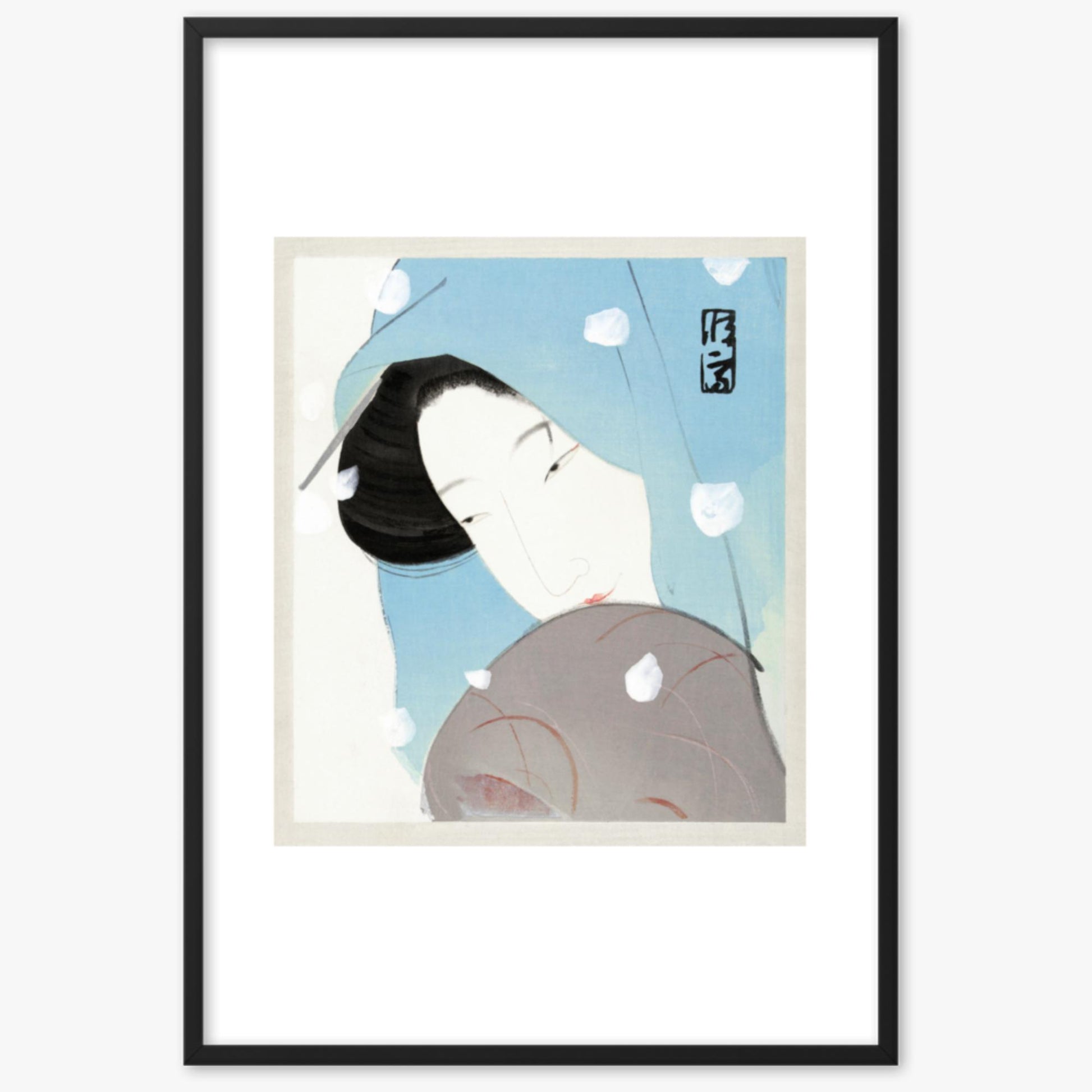 Kitano Tsunetomi - Umegawa 61x91 cm Poster With Black Frame