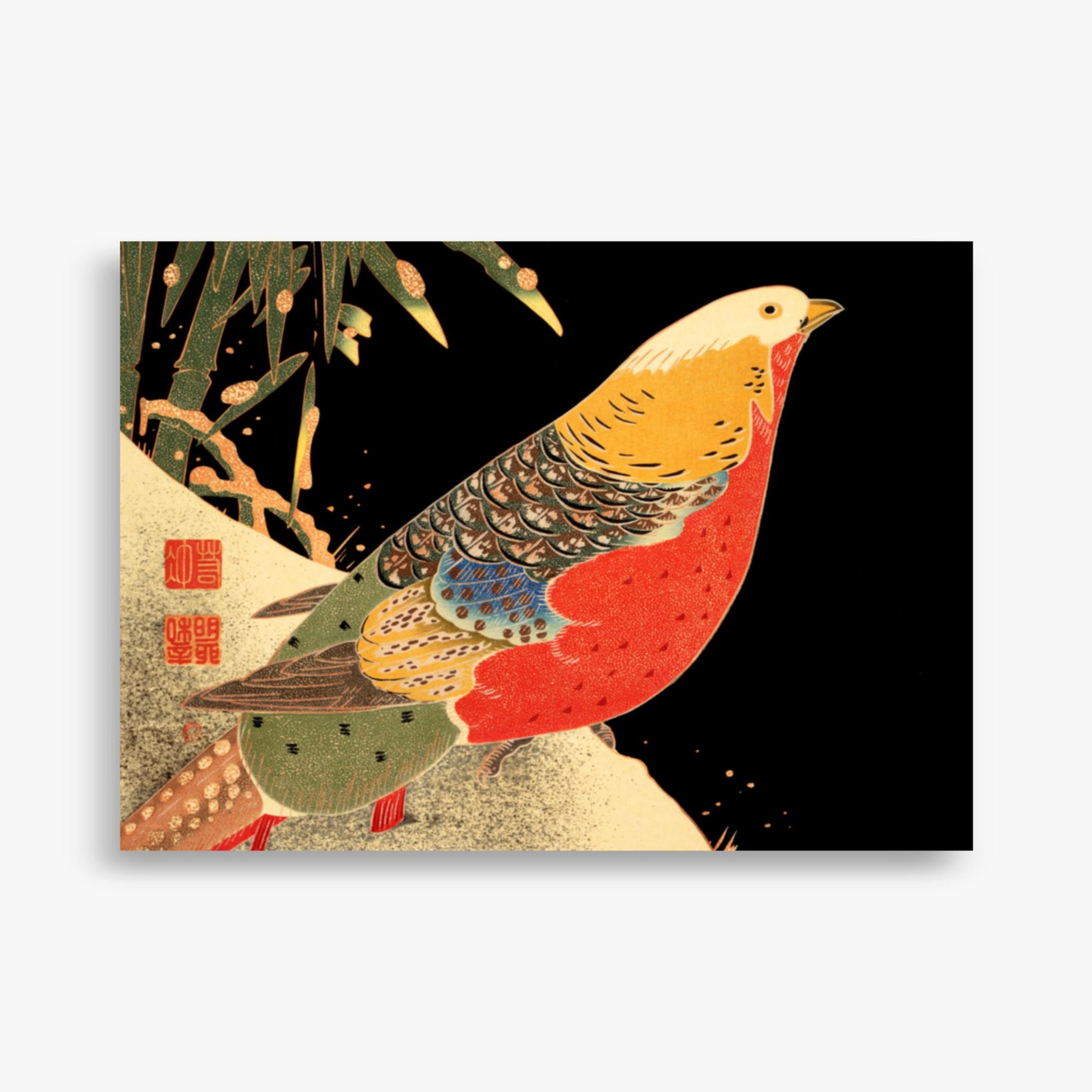 Ito Jakuchu - Golden Pheasant in the Snow 50x70 cm Poster