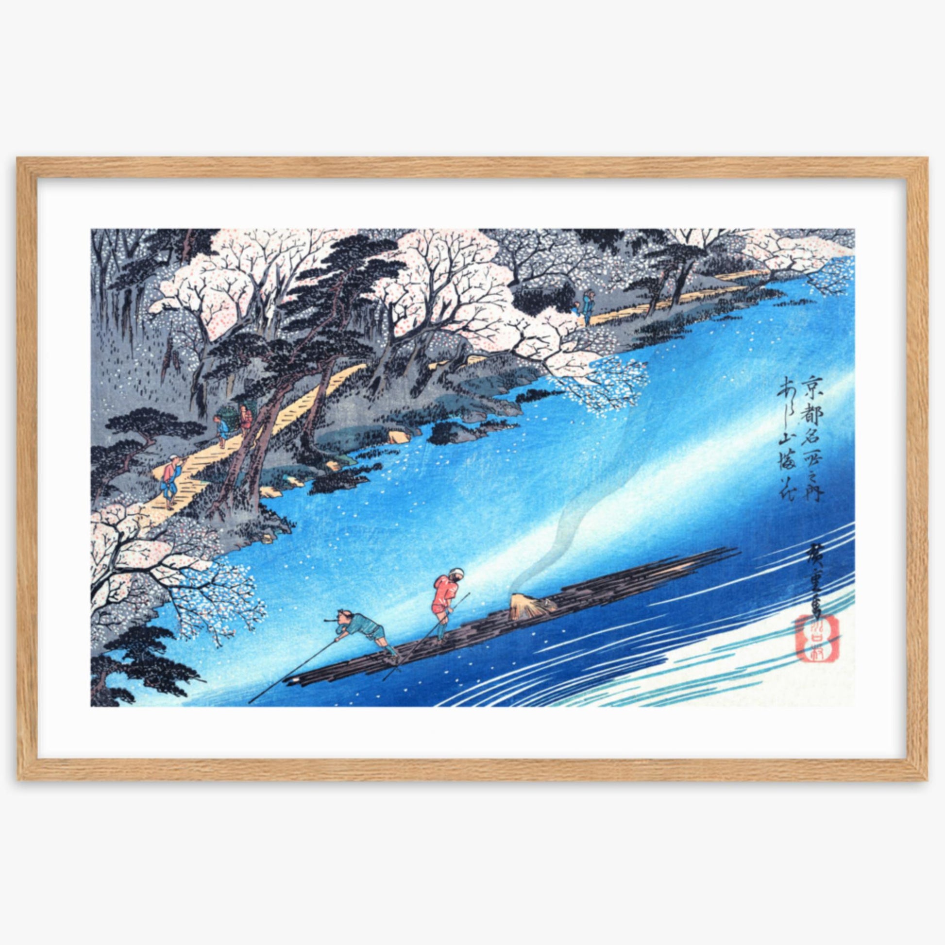 Utagawa Hiroshige - Arashiyama Manka 61x91 cm Poster With Oak Frame