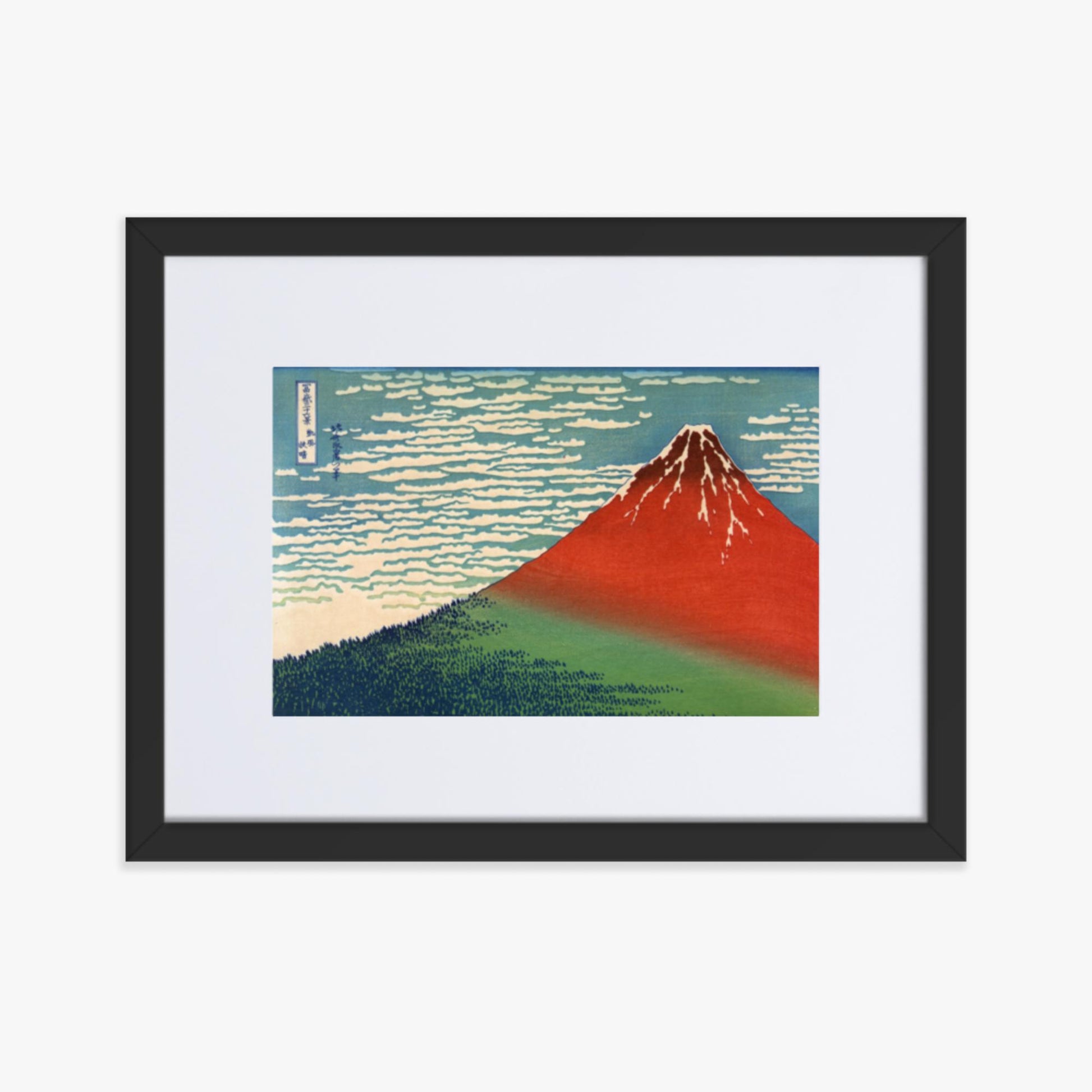 Katsushika Hokusai - Fine Wind, Clear Morning 30x40 cm Poster With Black Frame