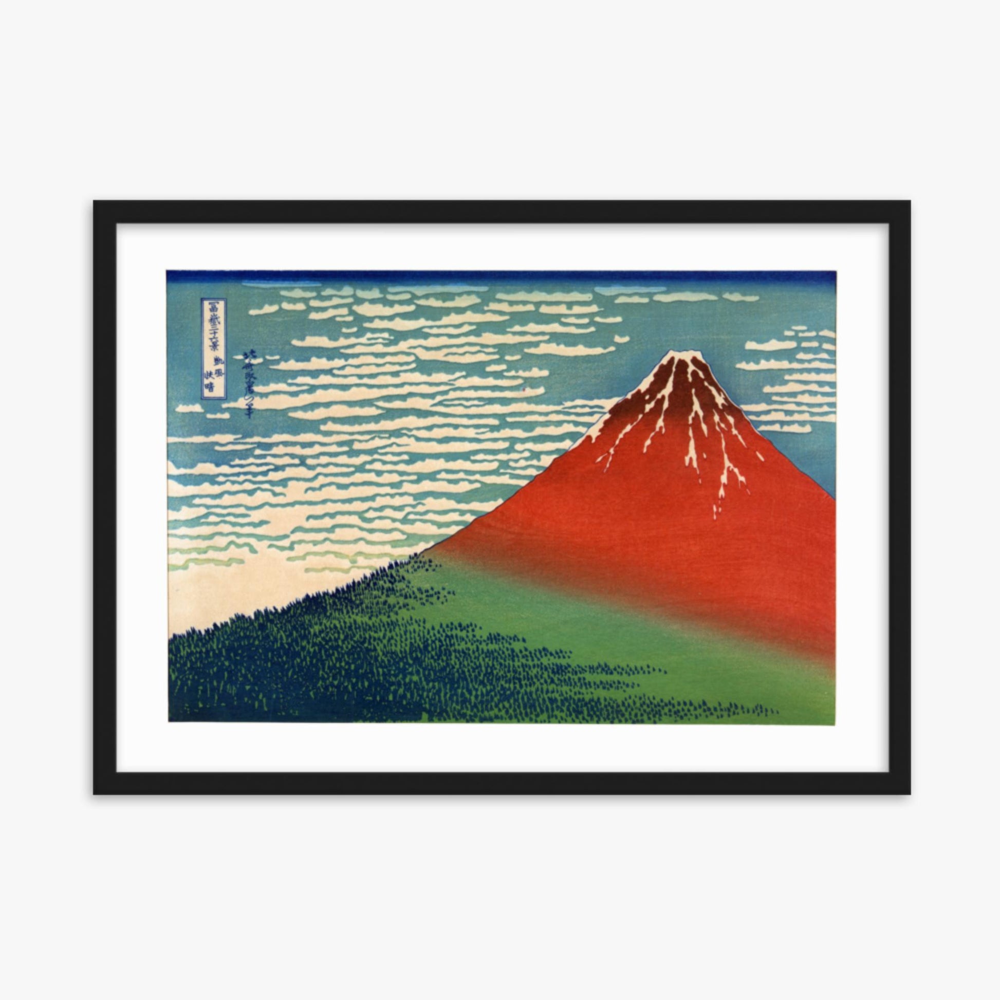 Katsushika Hokusai - Fine Wind, Clear Morning 50x70 cm Poster With Black Frame