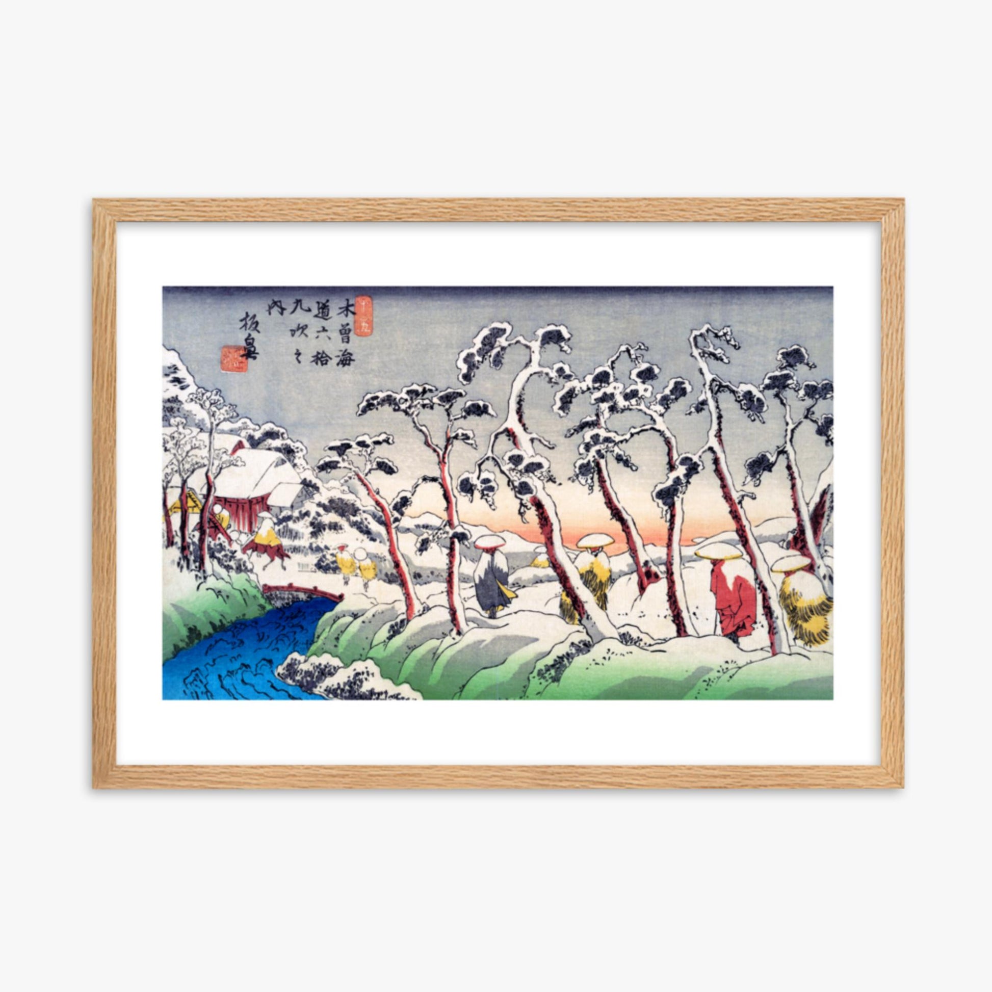 Keisai Eisen - Itabana 50x70 cm Poster With Oak Frame