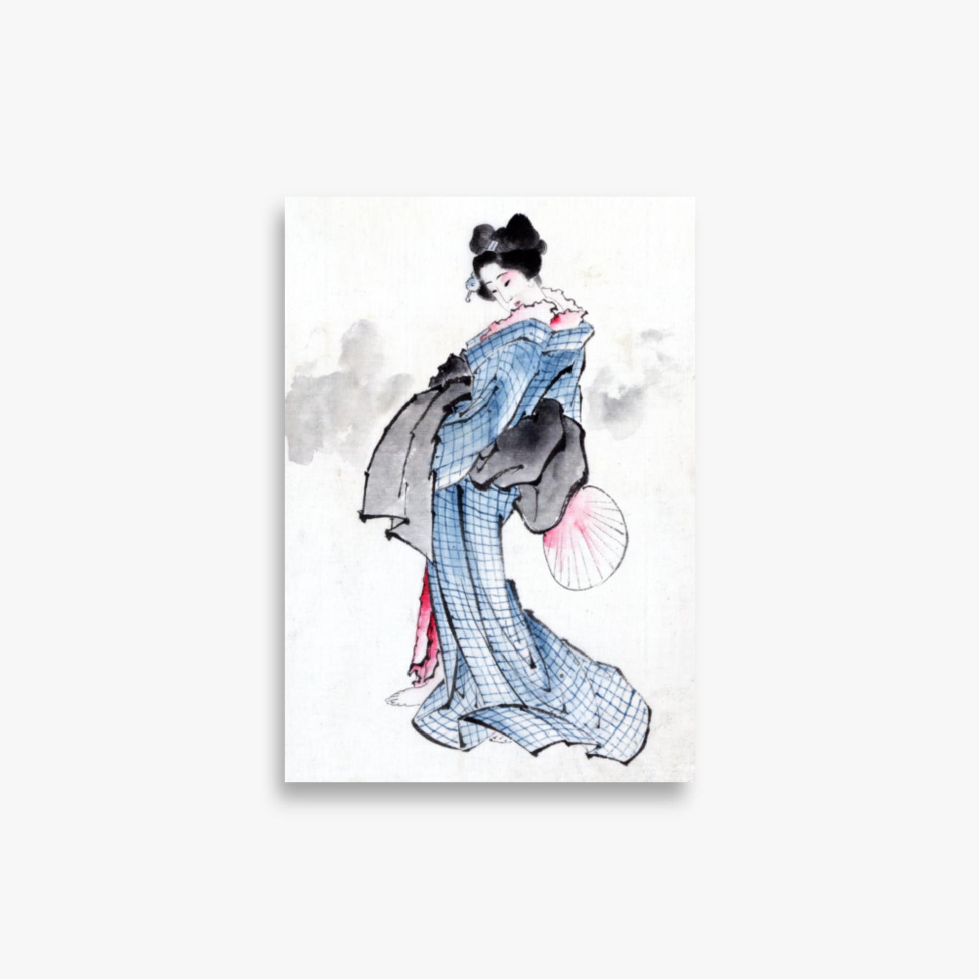 Katsushika Hokusai - Illustration of a Japanese Woman in Kimono 21x30 cm Poster
