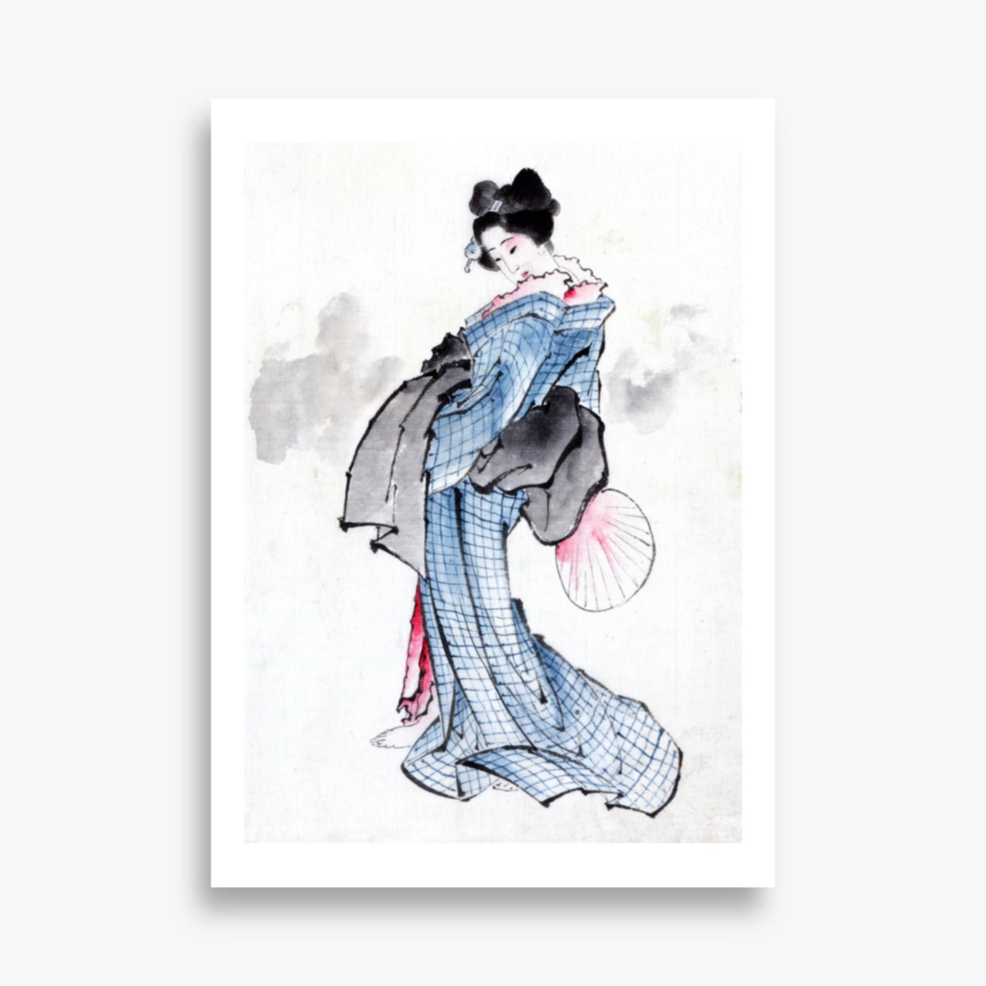 Katsushika Hokusai - Illustration of a Japanese Woman in Kimono 50x70 cm Poster