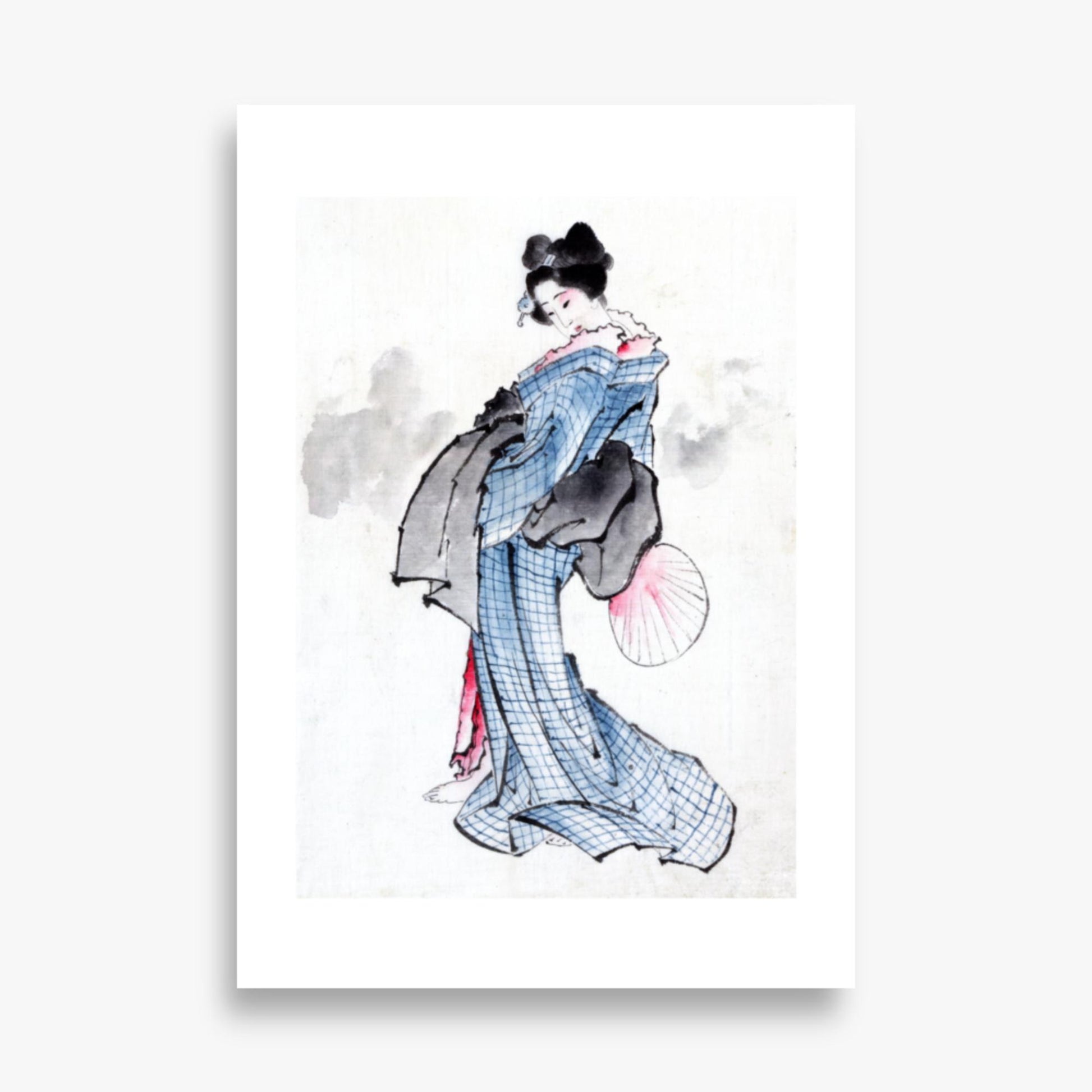 Katsushika Hokusai - Illustration of a Japanese Woman in Kimono 70x100 cm Poster