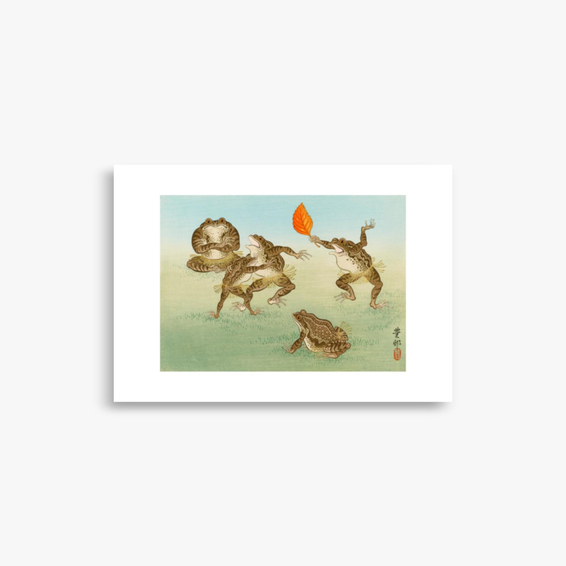 Ohara Koson: Sumo-Wrestling Toads - 21x30 cm Poster