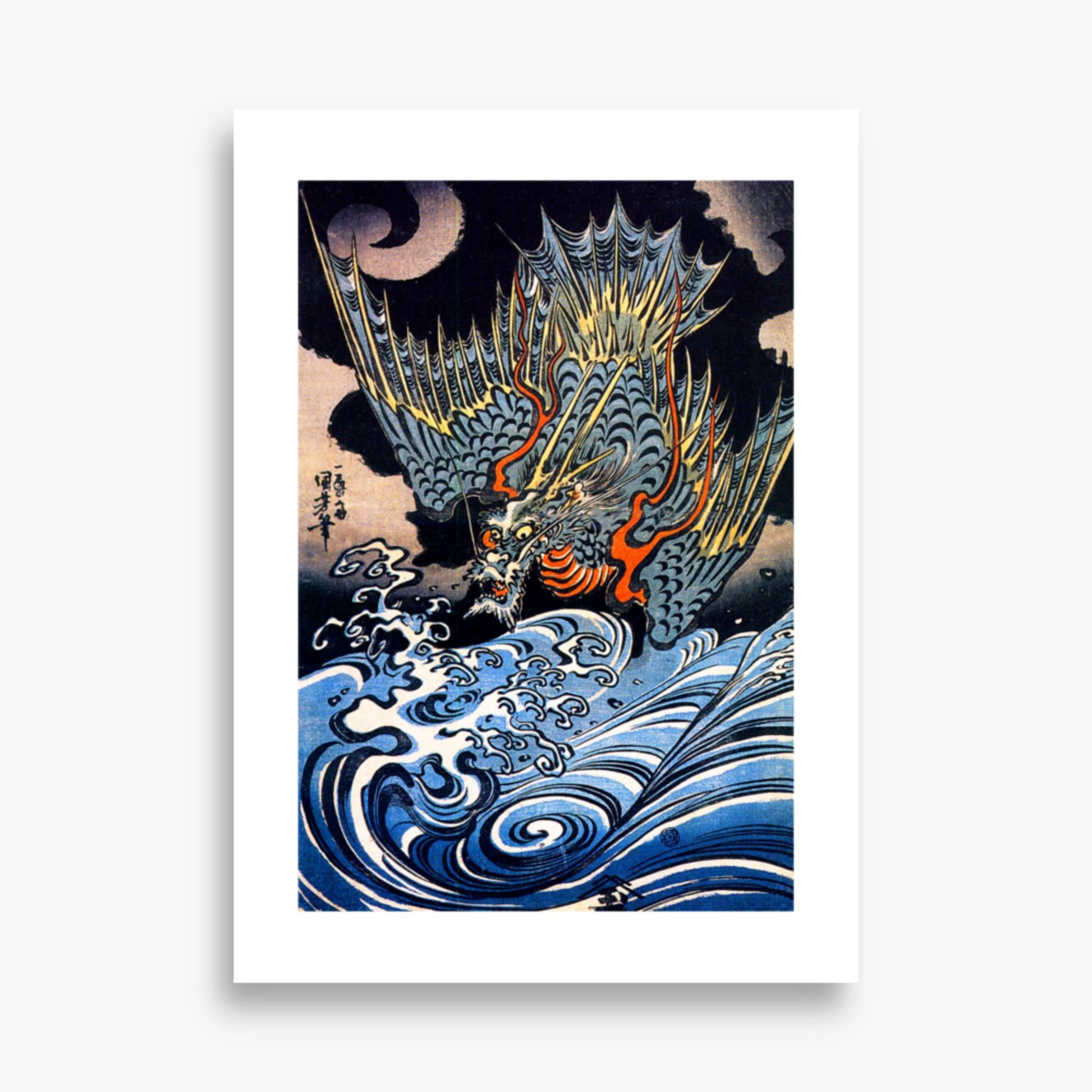 Utagawa Kuniyoshi: A Japanese sea dragon - 50x70 cm Poster