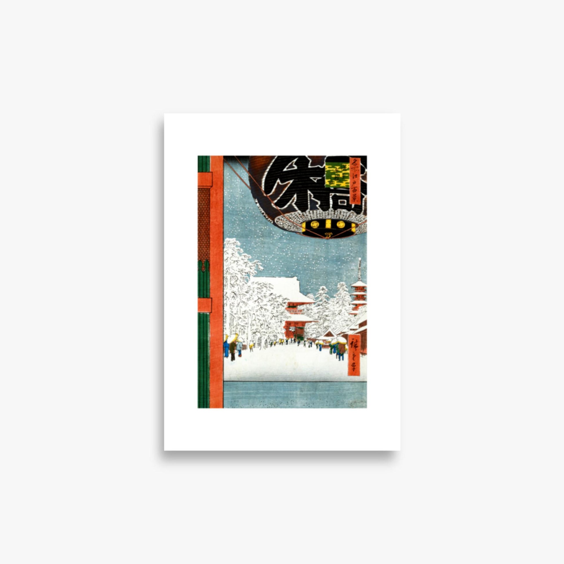 Utagawa Hiroshige: Kinryuzan Temple at Asakusa, from the series 'One Hundred Views of Famous Places in Edo' - 21x30 cm Poster