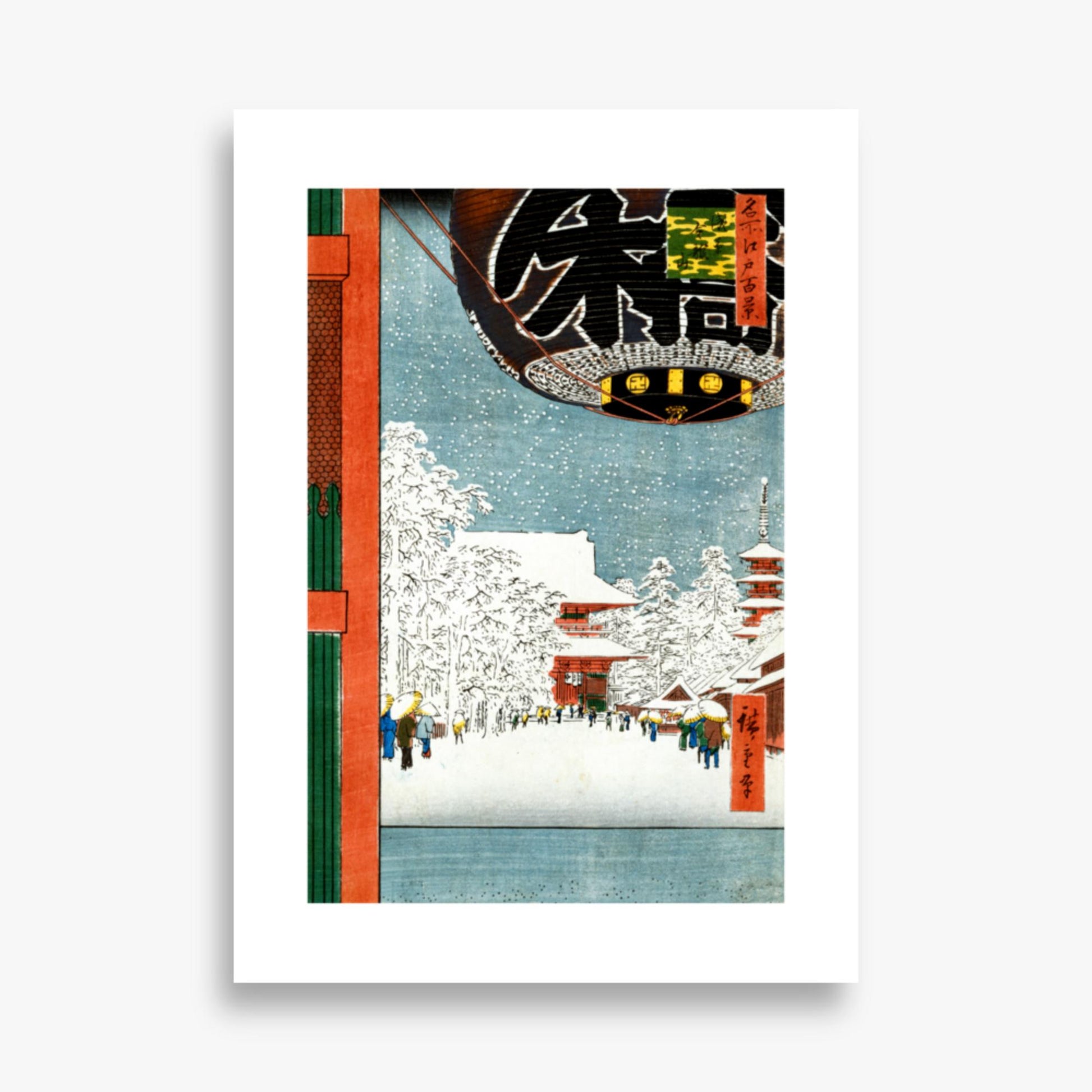 Utagawa Hiroshige: Kinryuzan Temple at Asakusa, from the series 'One Hundred Views of Famous Places in Edo' - 50x70 cm Poster