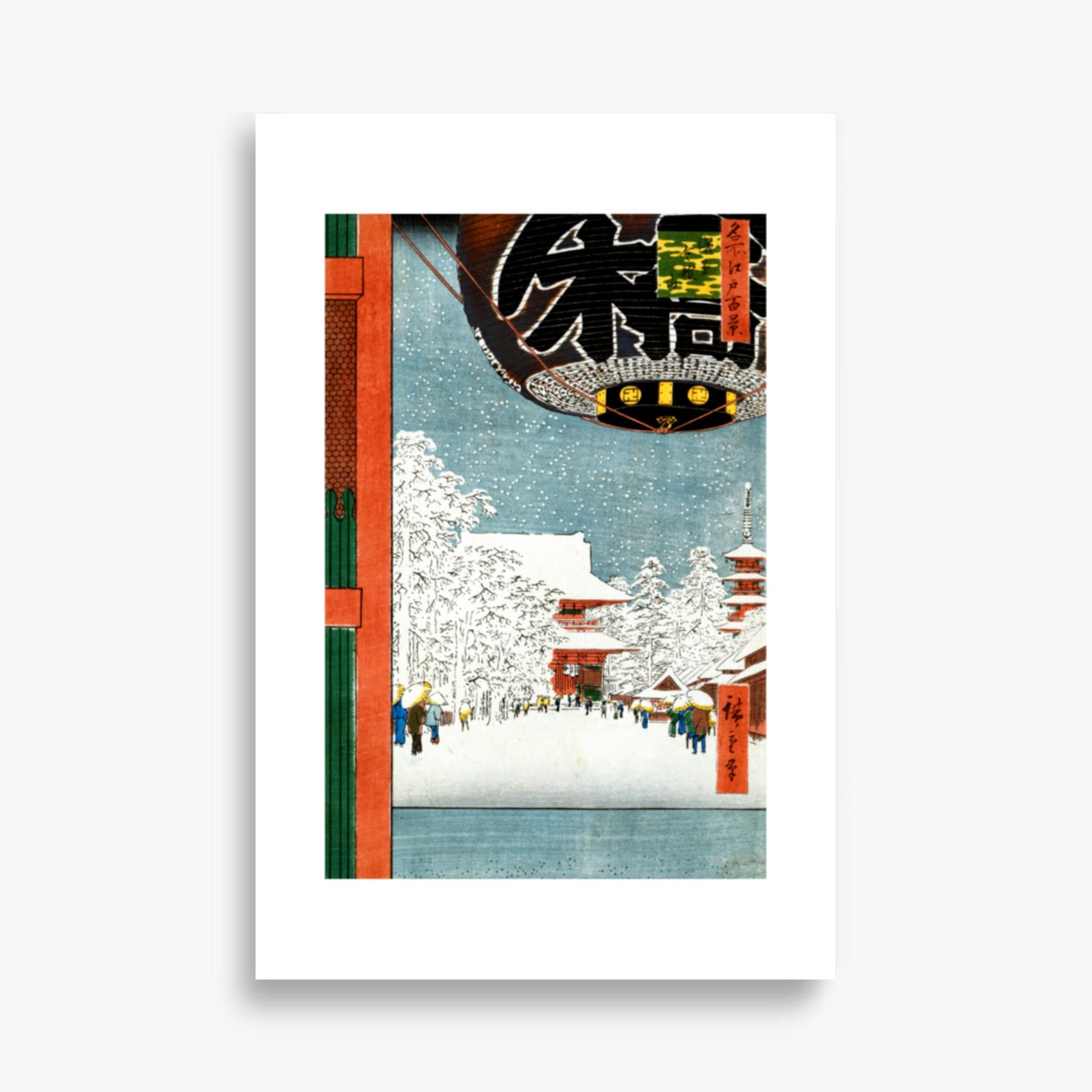 Utagawa Hiroshige: Kinryuzan Temple at Asakusa, from the series 'One Hundred Views of Famous Places in Edo' - 61x91 cm Poster