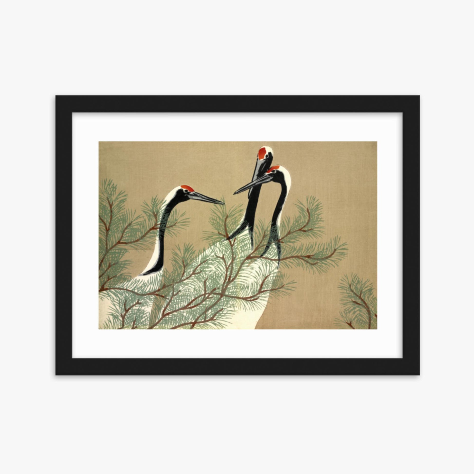 Kamisaka Sekka: Tsuru, from Momoyo-gusa - 30x40 cm Poster With Black Frame