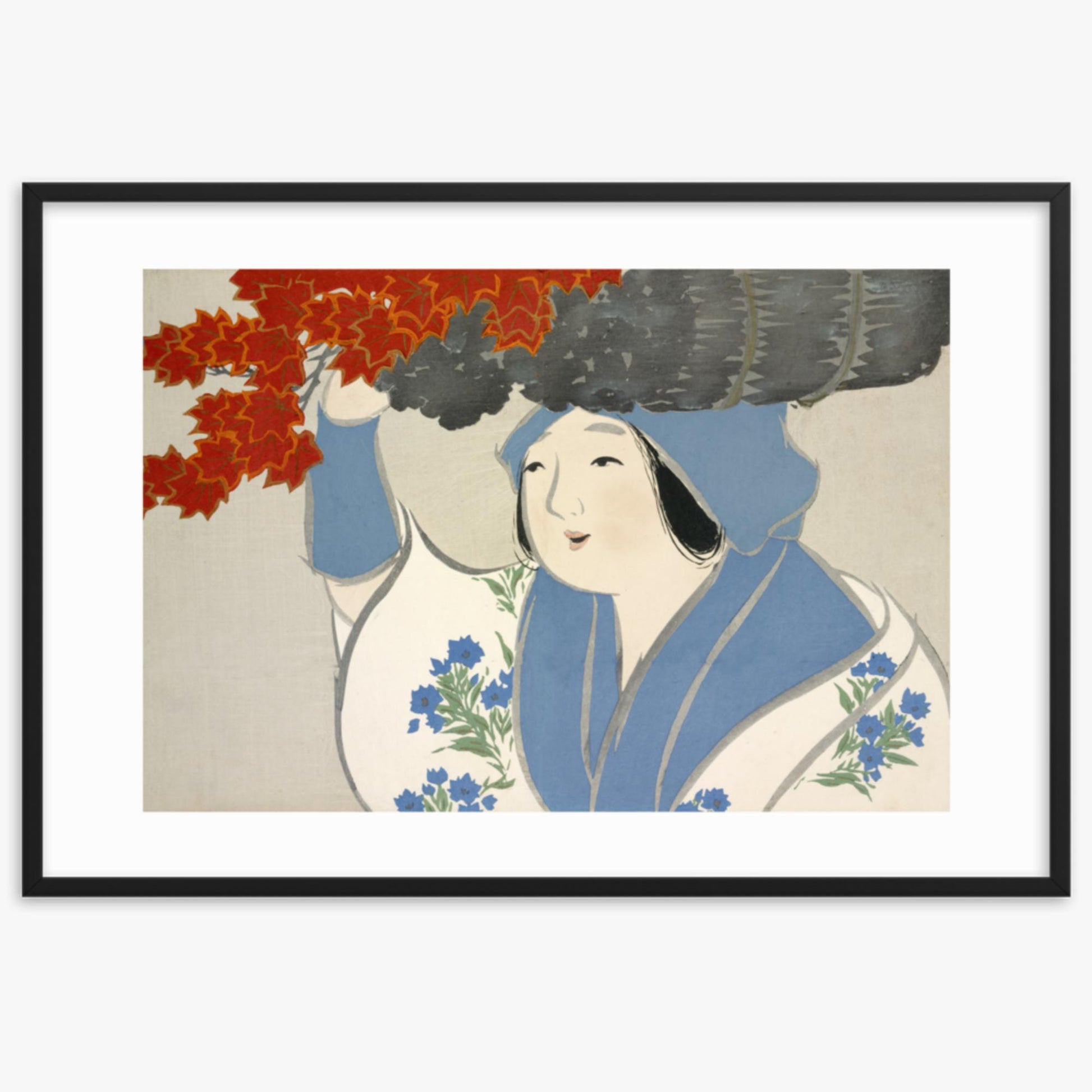 Kamisaka Sekka: Kuroki Uri, from Momoyo-gusa - 61x91 cm Poster With Black Frame