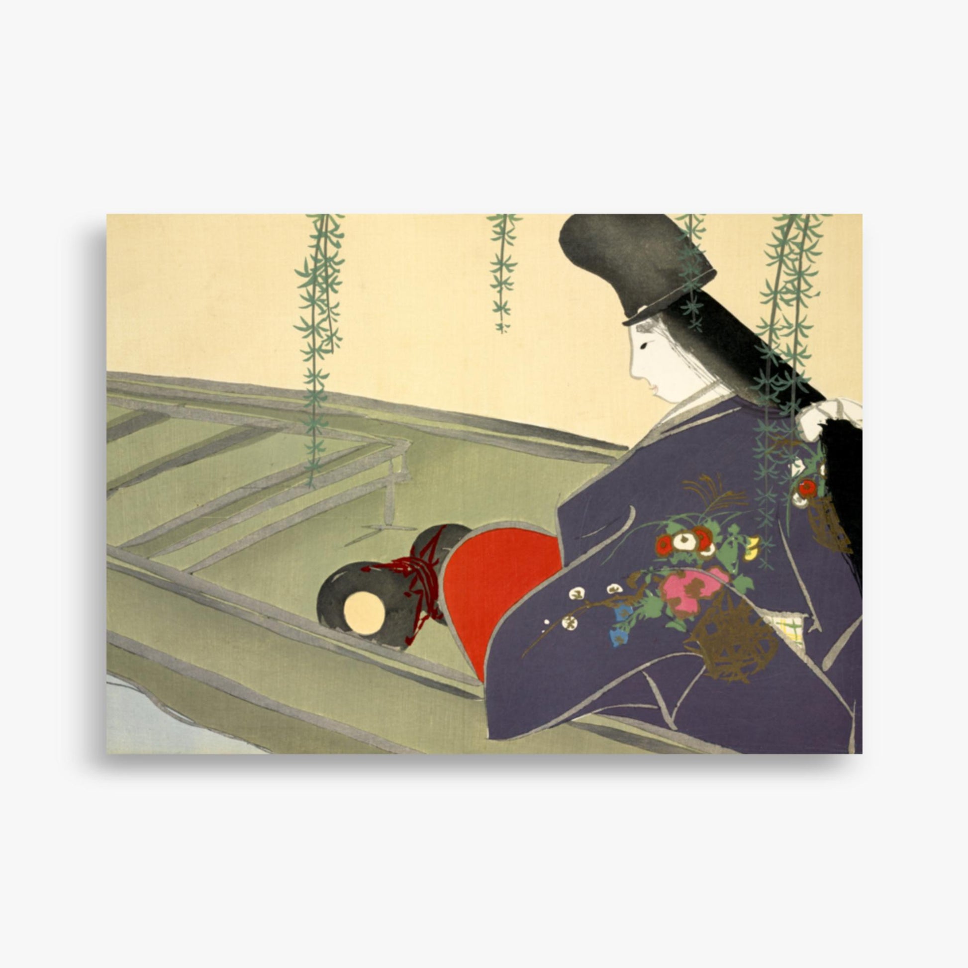 Kamisaka Sekka: Asazuma-bune, from Momoyo-gusa - 50x70 cm Poster