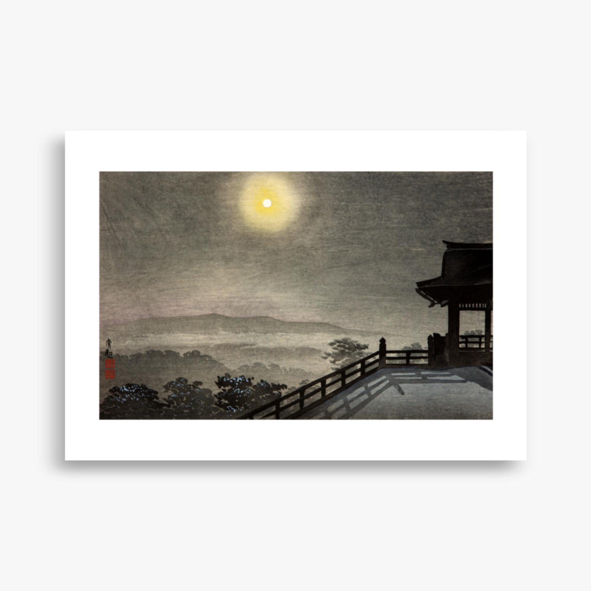 Kobayashi Kiyochika: Cool Moon Evening at Kiyomizudo in the Eastern Capital - 50x70 cm Poster