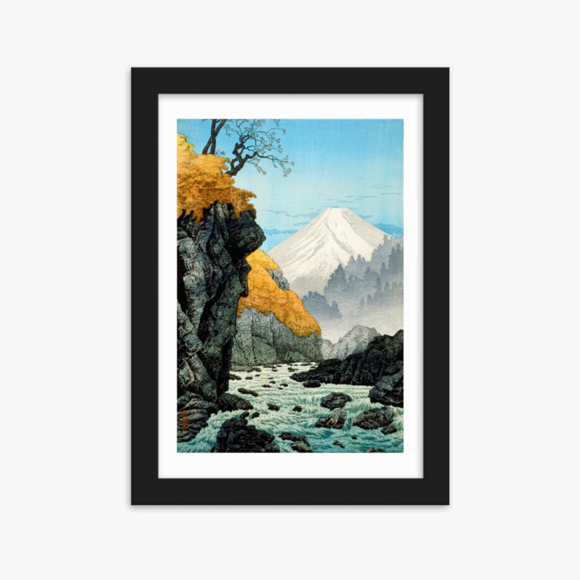 Takahashi Hiroaki (Shōtei) - Foot of Mount Ashitaka 21x30 cm Poster With Black Frame