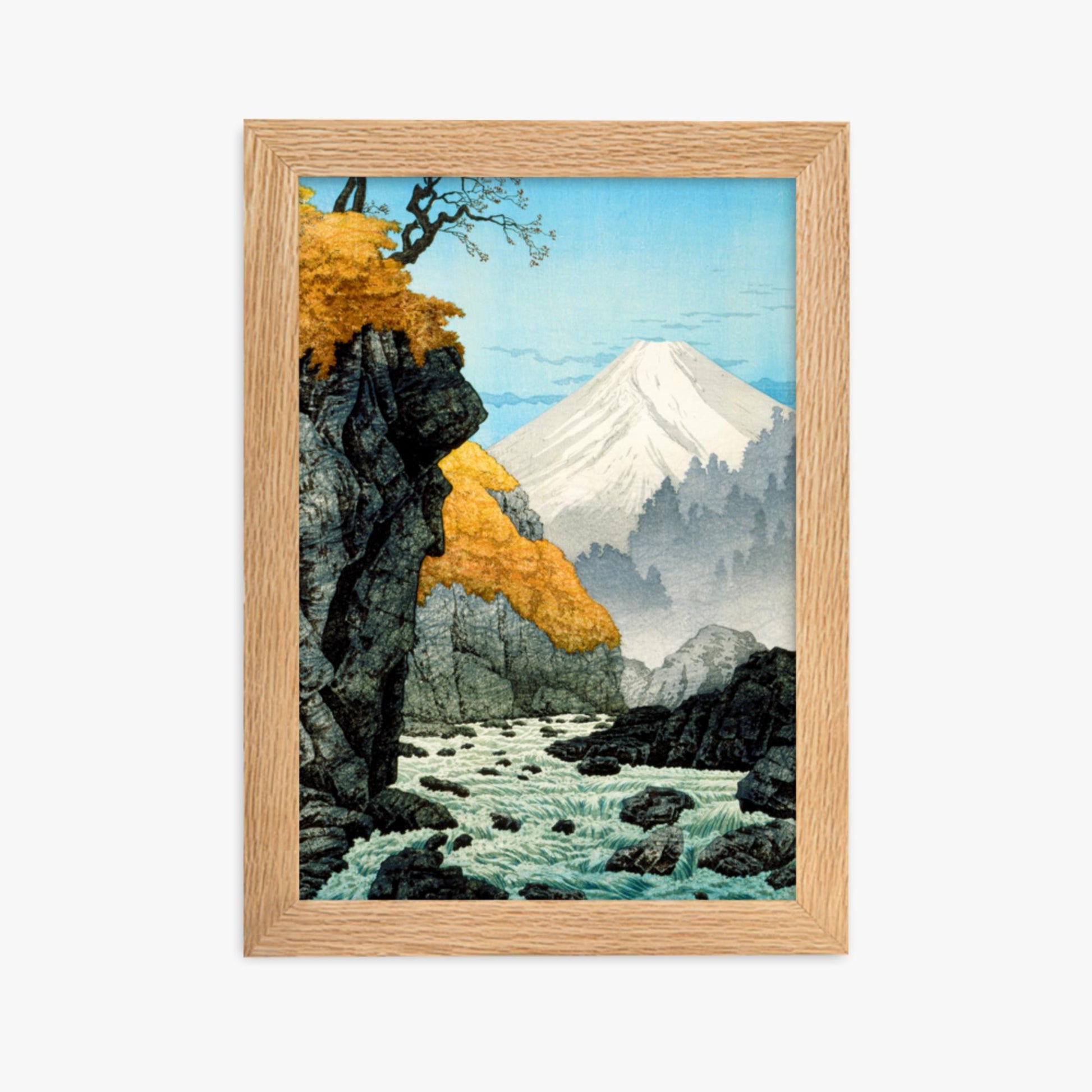 Takahashi Hiroaki (Shōtei) - Foot of Mount Ashitaka 21x30 cm Poster With Oak Frame