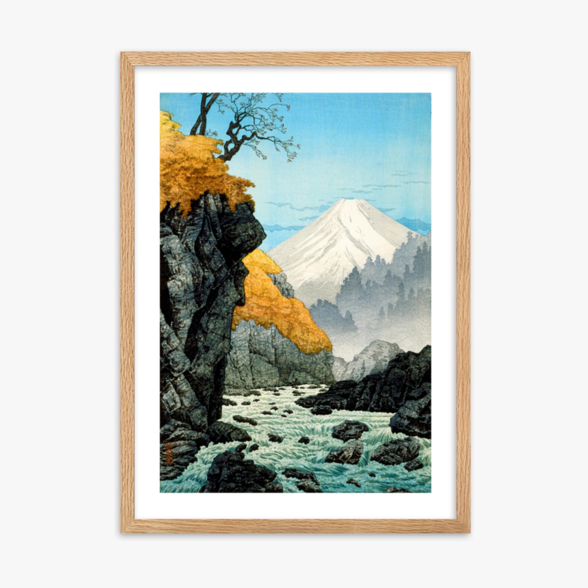 Takahashi Hiroaki (Shōtei) - Foot of Mount Ashitaka 50x70 cm Poster With Oak Frame