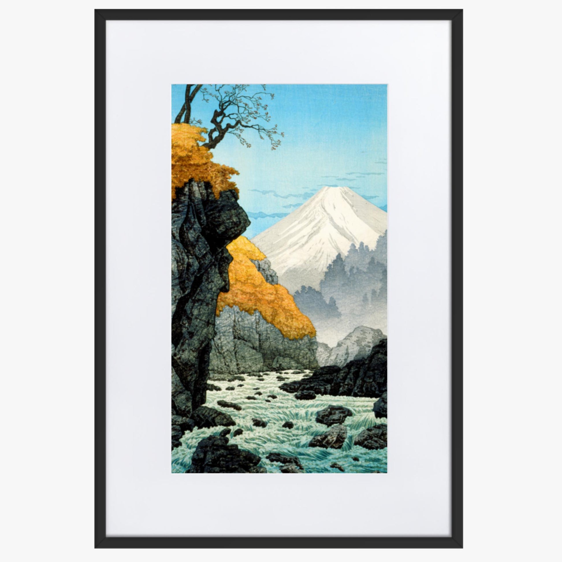 Takahashi Hiroaki (Shōtei) - Foot of Mount Ashitaka 61x91 cm Poster With Black Frame