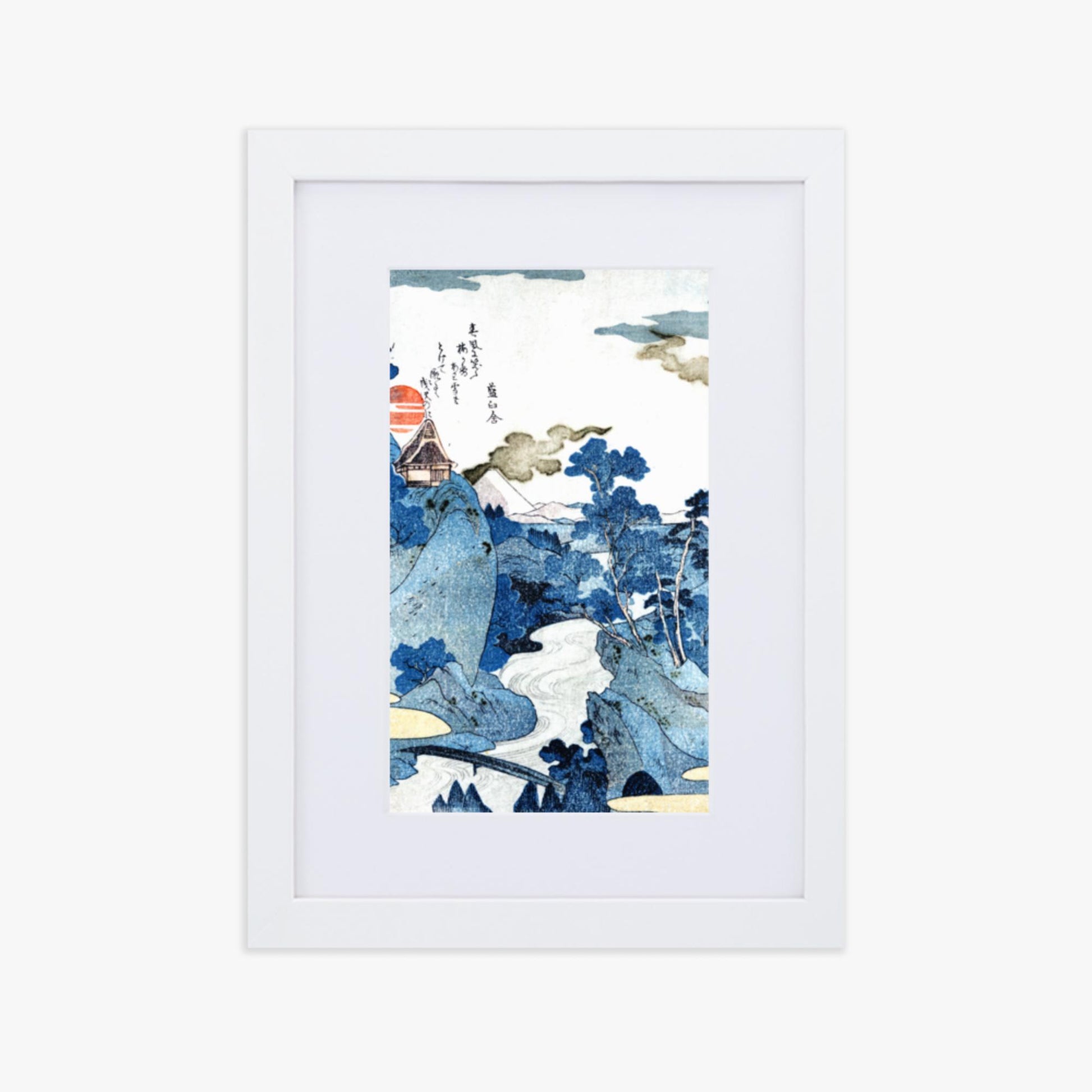 Utagawa Kuniyoshi - An evening view of Fuji 21x30 cm Poster With White Frame