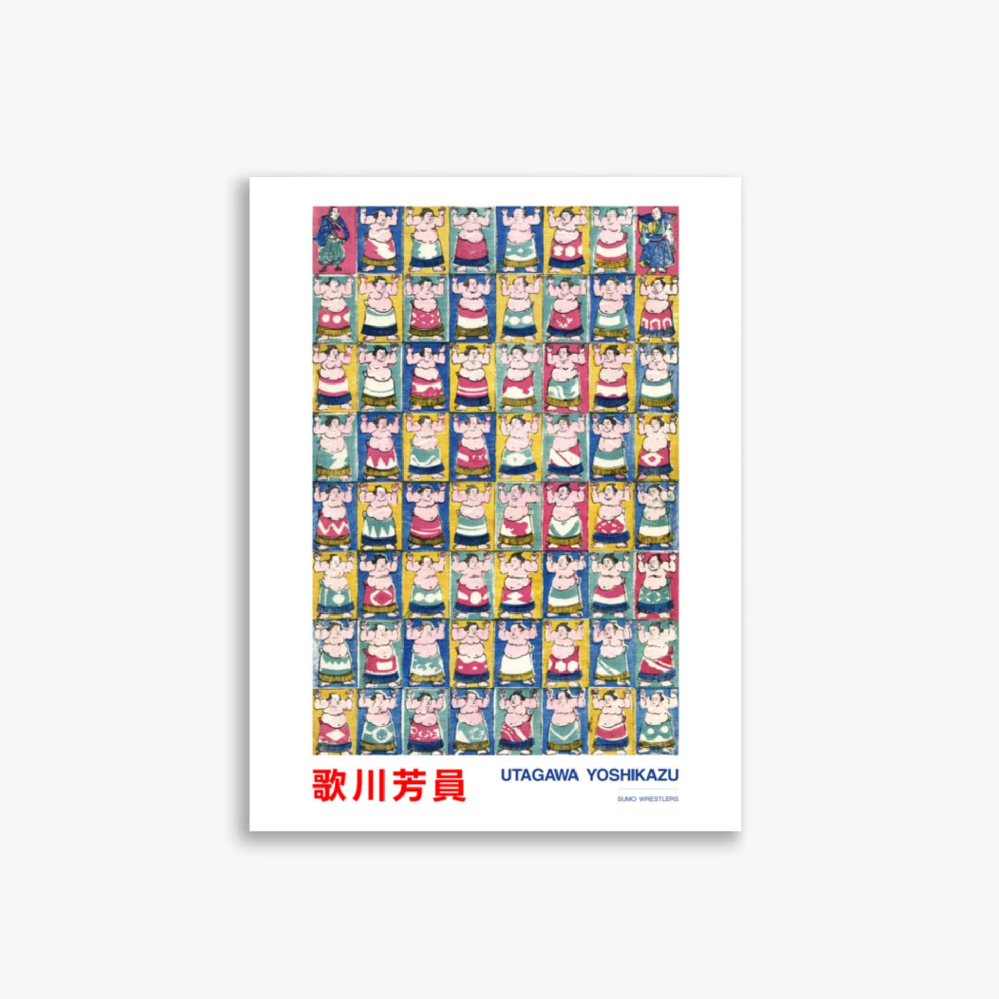 Utagawa Yoshikazu - Sumo Wrestlers - Decoration 30x40 cm Poster