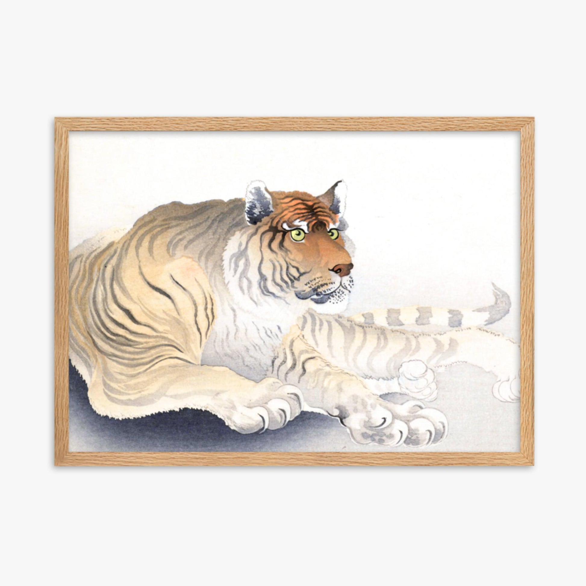 Ohara Koson - Tiger 50x70 cm Poster With Oak Frame