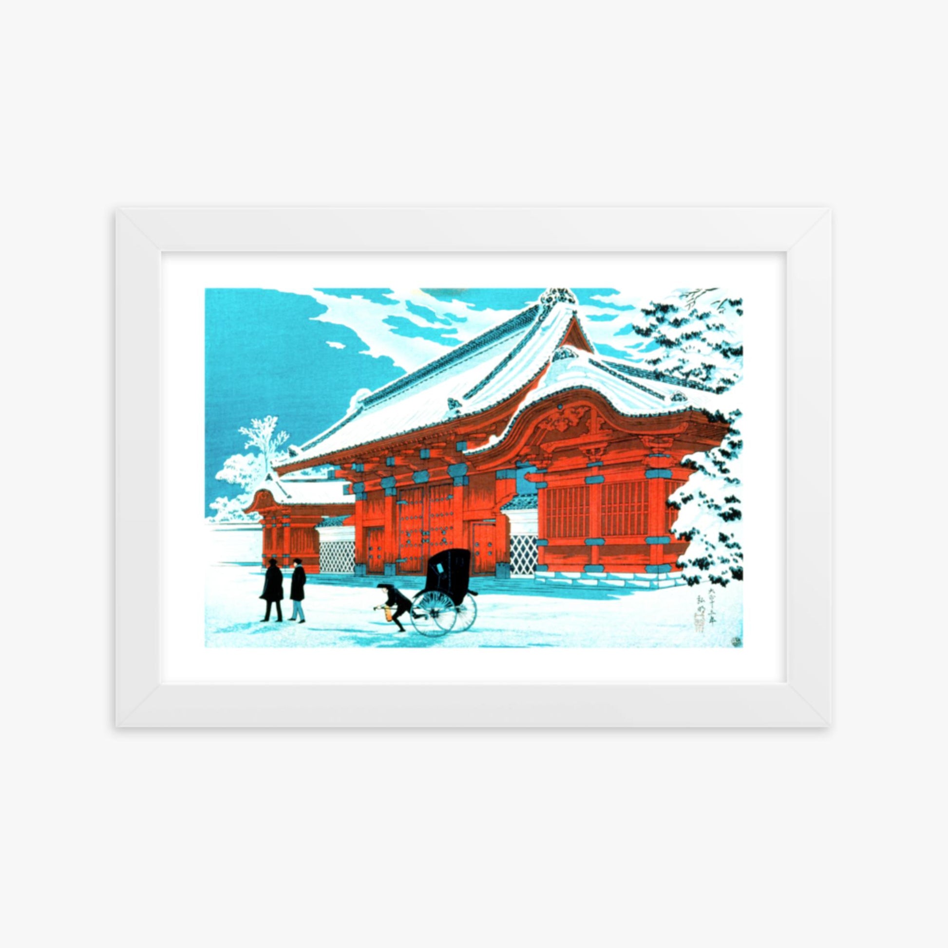 Takahashi Hiroaki (Shōtei) - The Red Gate of Hongo in Snow 21x30 cm Poster With White Frame